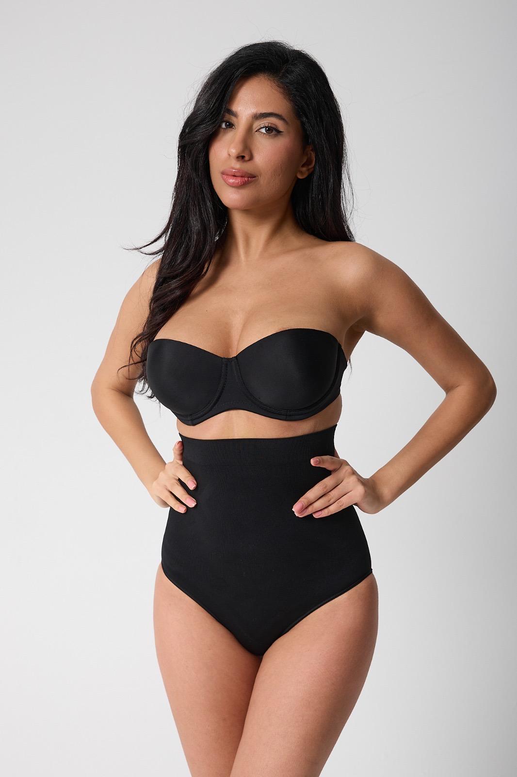 Nahtloser Hochtaillierter Shaping Slip – Schwarz – Unsichtbarer Figurformer