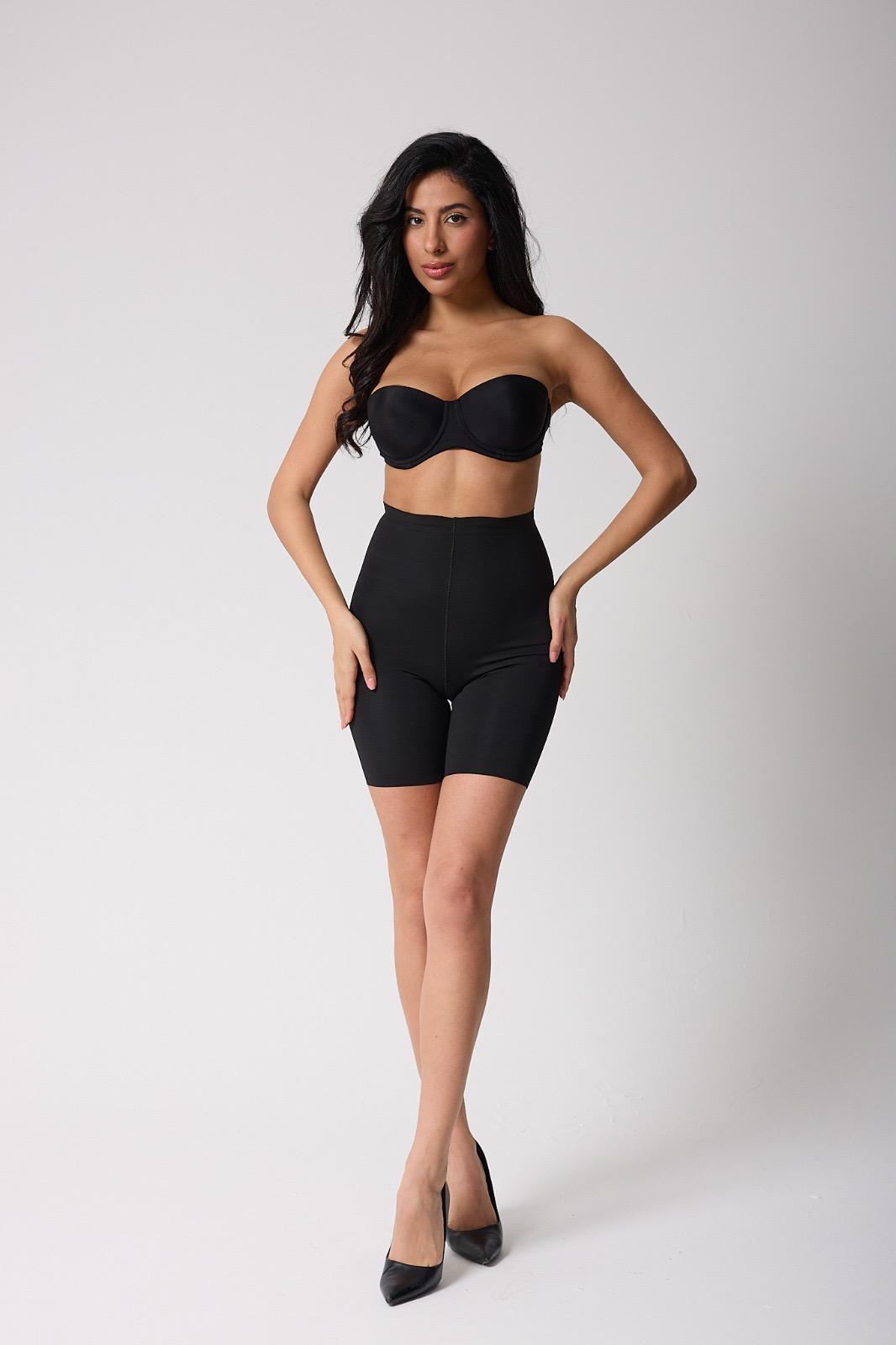 Damen Shaping Shorts – Nahtlose Miederhose mit Laser Cut | Schwarz