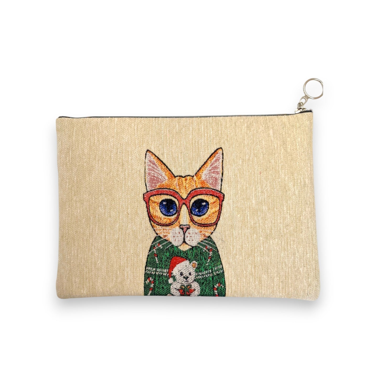 Nerd Katze Clutch aus Webstoff