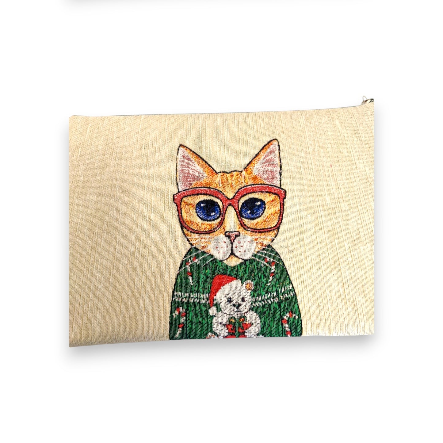Nerd Katze Clutch aus Webstoff