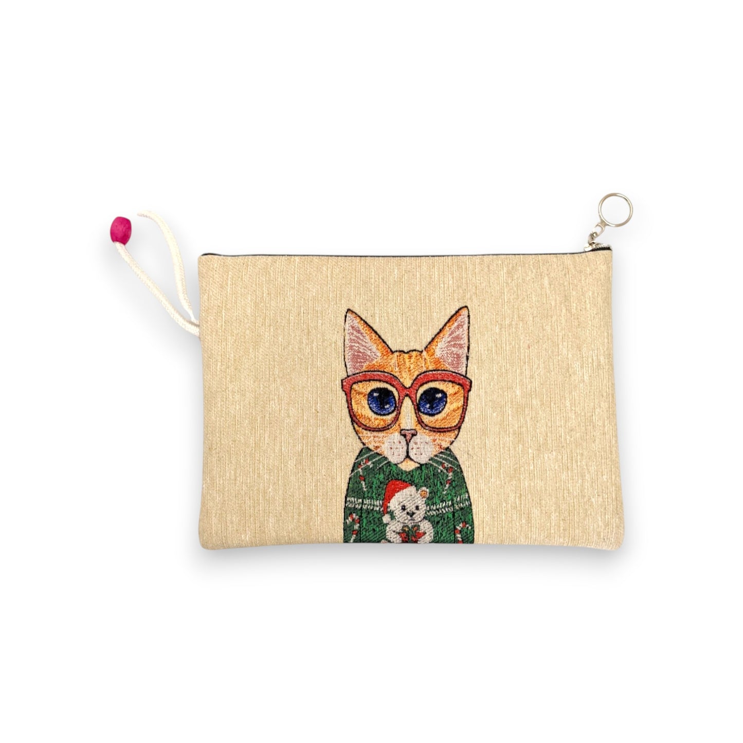 Nerd Katze Clutch aus Webstoff