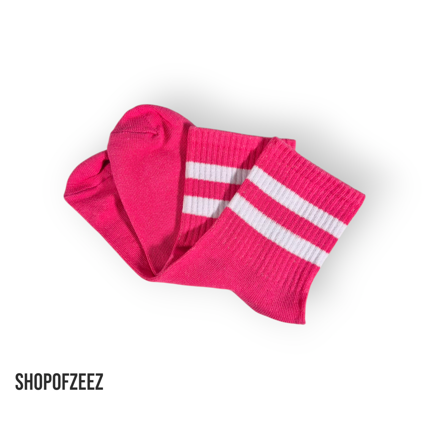 pink-weiß gestreifte Sportsocken, Einheitsgröße: 36-42