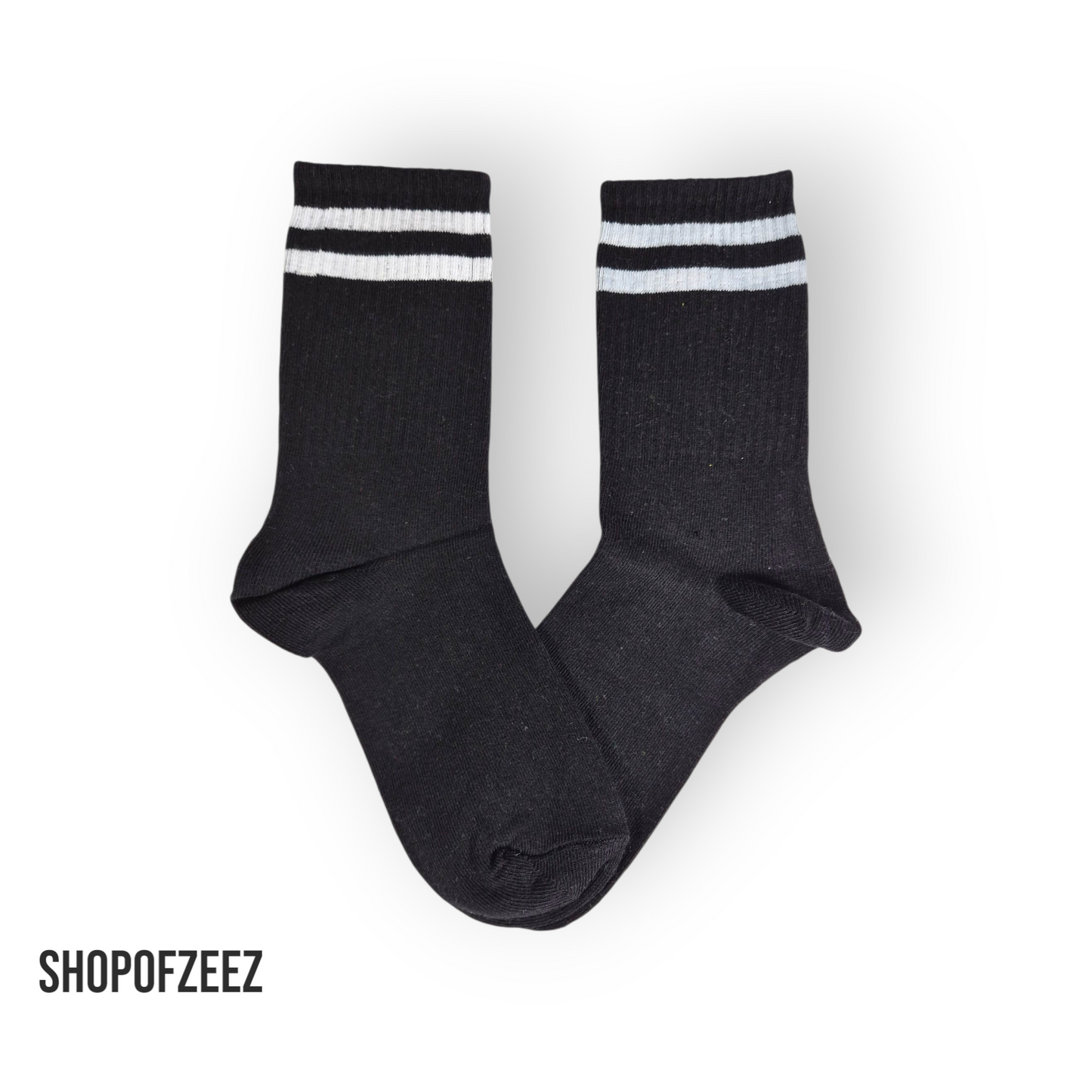 schwarz-weiß gestreifte Sportsocken, Einheitsgröße: 36-42