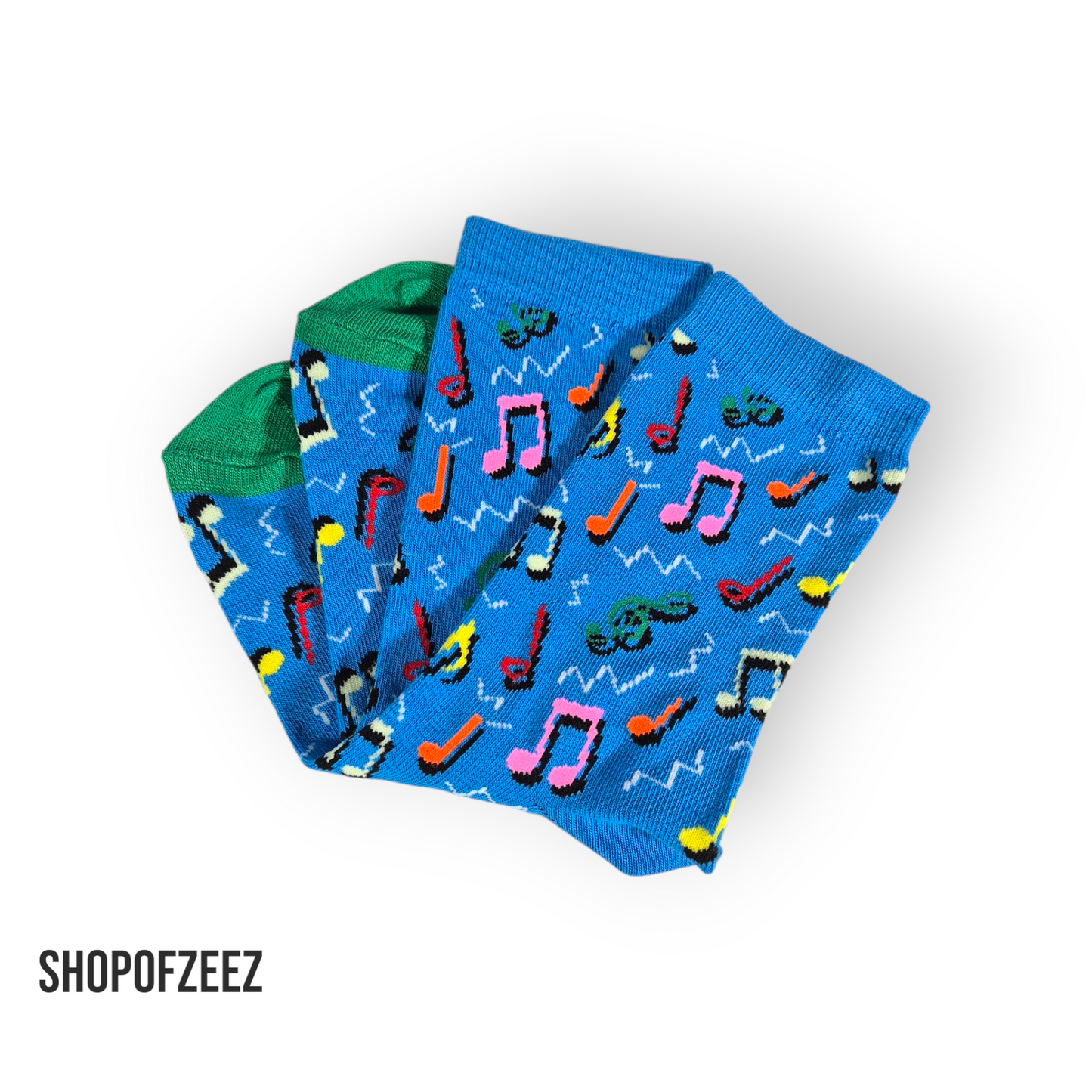 Musik Noten Socken - hellblau