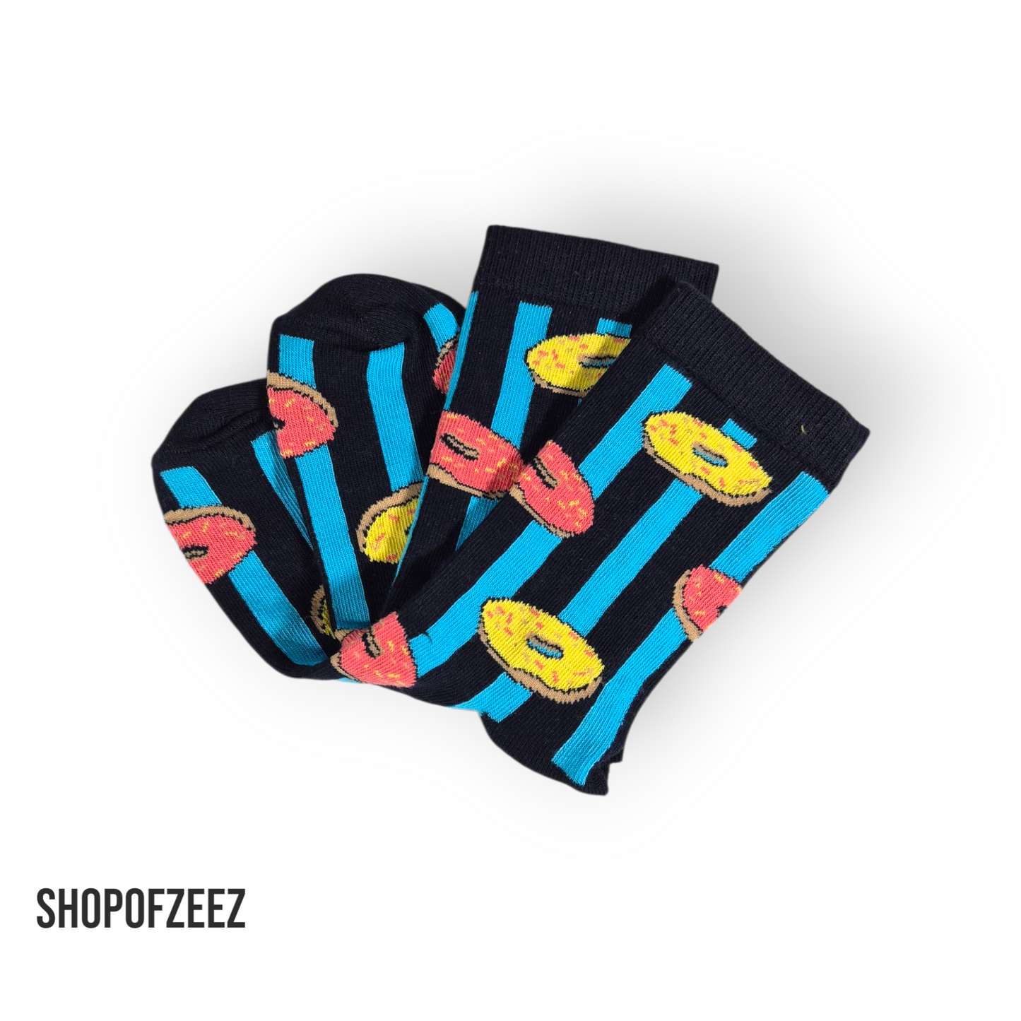 Donut Socken - gestreifte, Unisex Socken, Einheitsgröße: 36-42