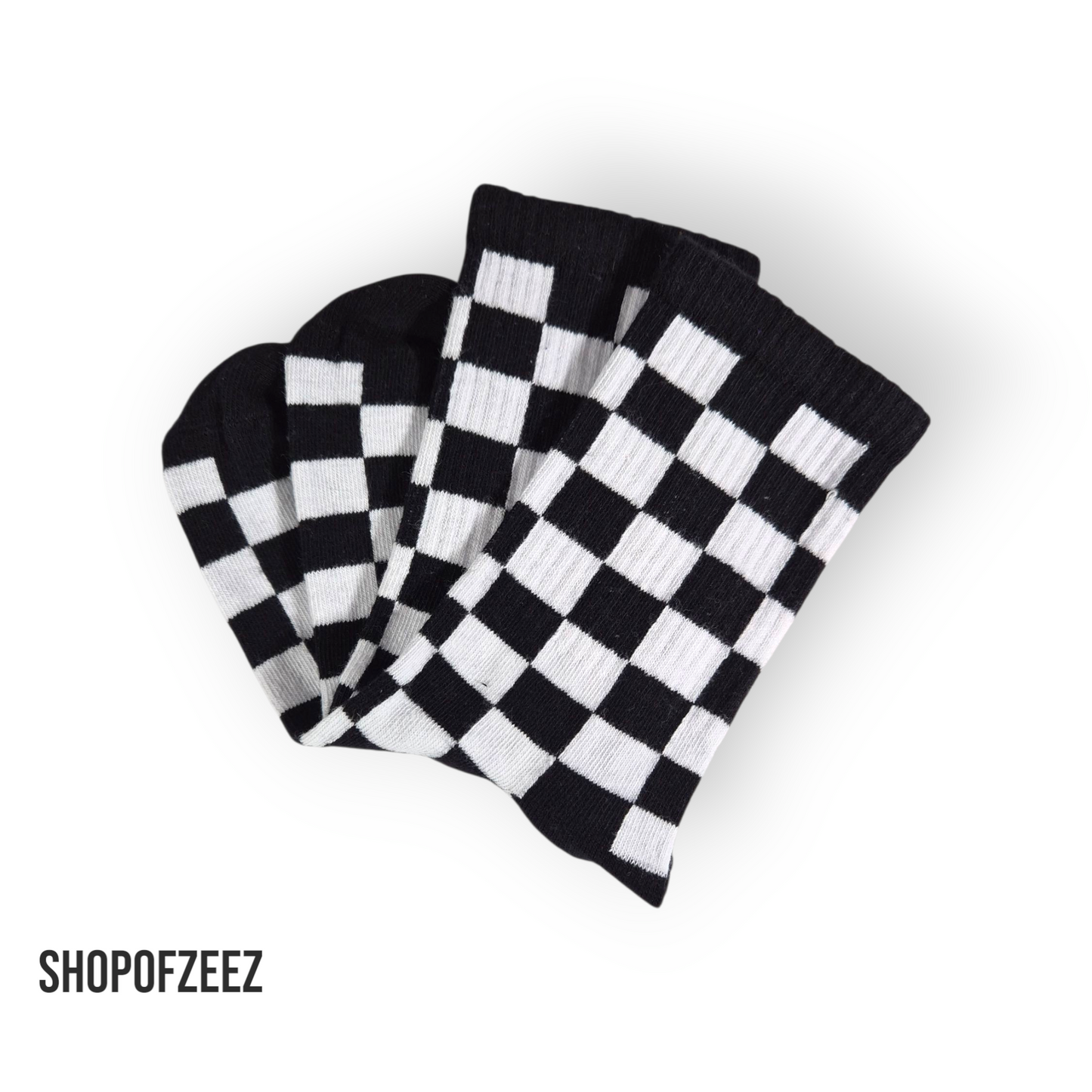 schwarz-weiß kariert Sportsocken, Einheitsgröße: 36-42