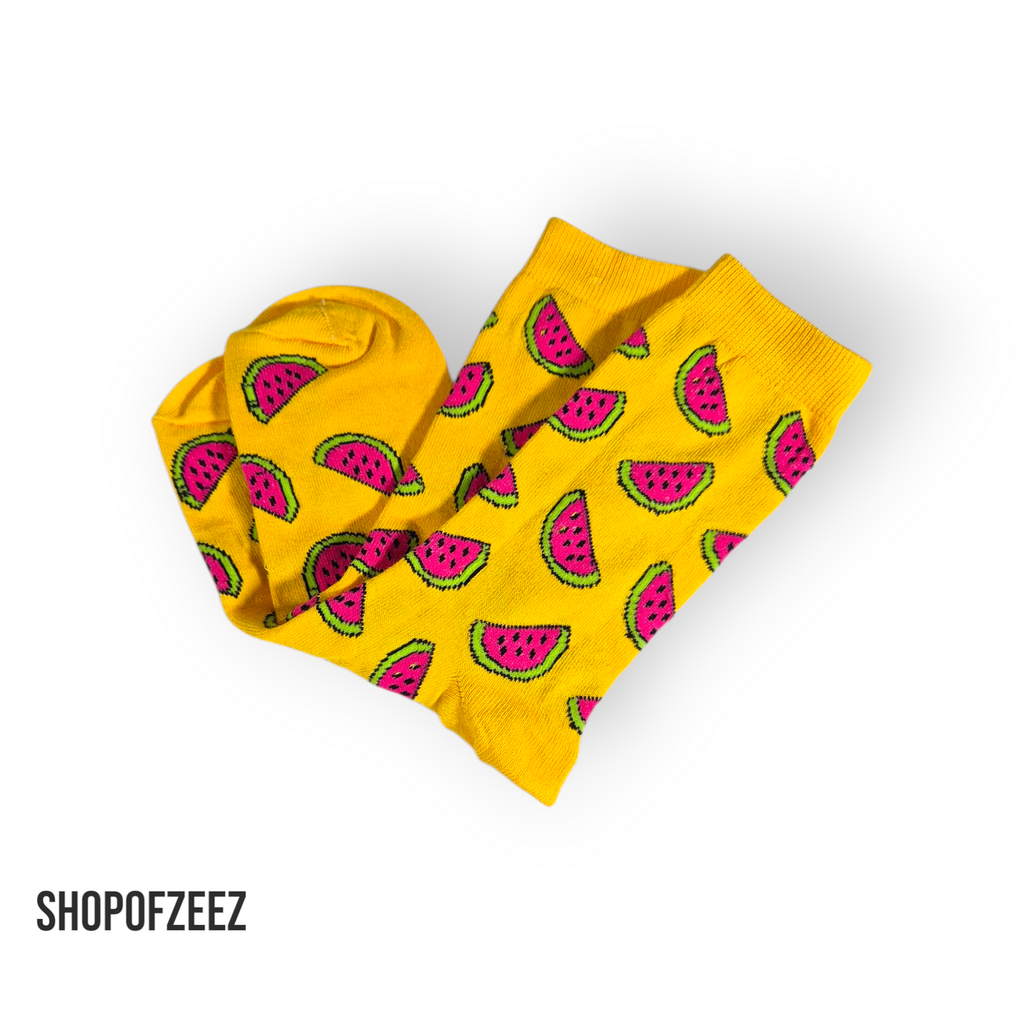 gelb Wassermelonen Socken, Einheitsgröße: 36-42