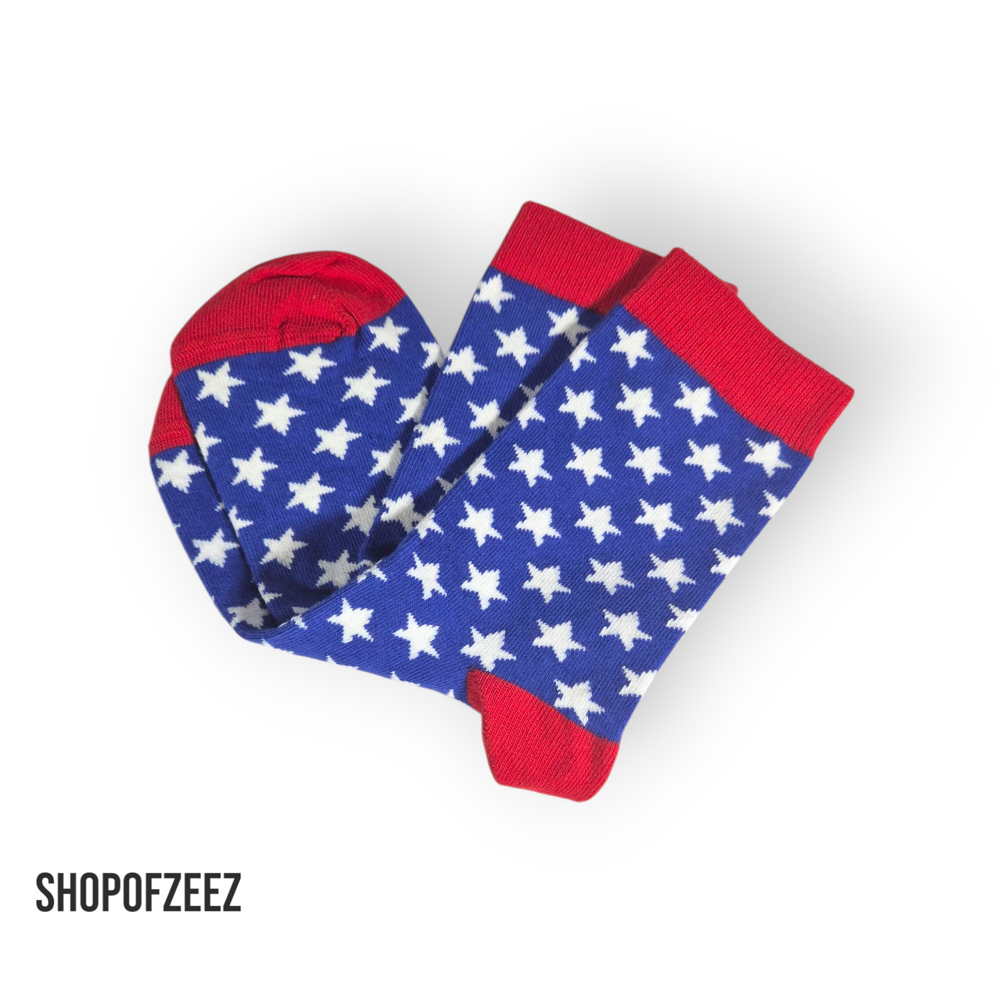 Socken mit blau Sterne, Einheitsgröße: 36-40
