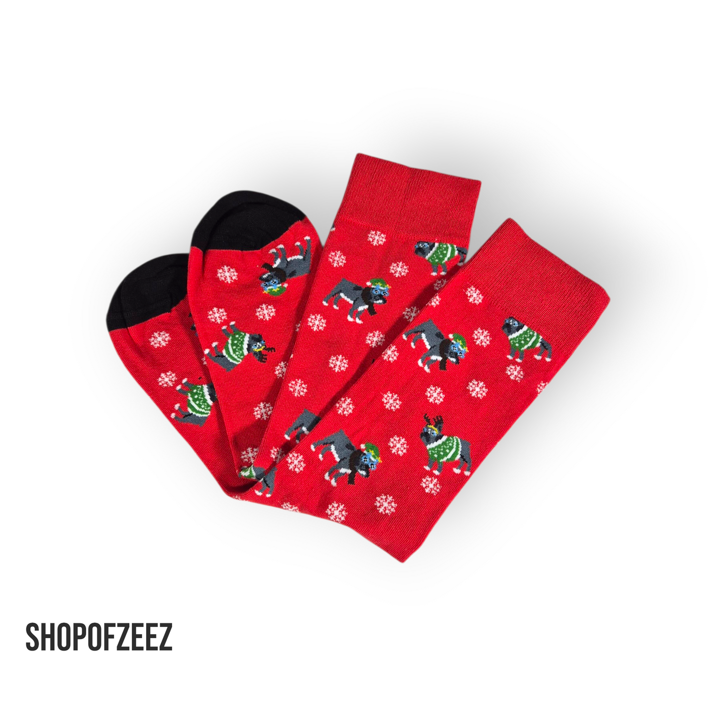 Hund mit Schneeflocke Weihnachtssocken für Männer