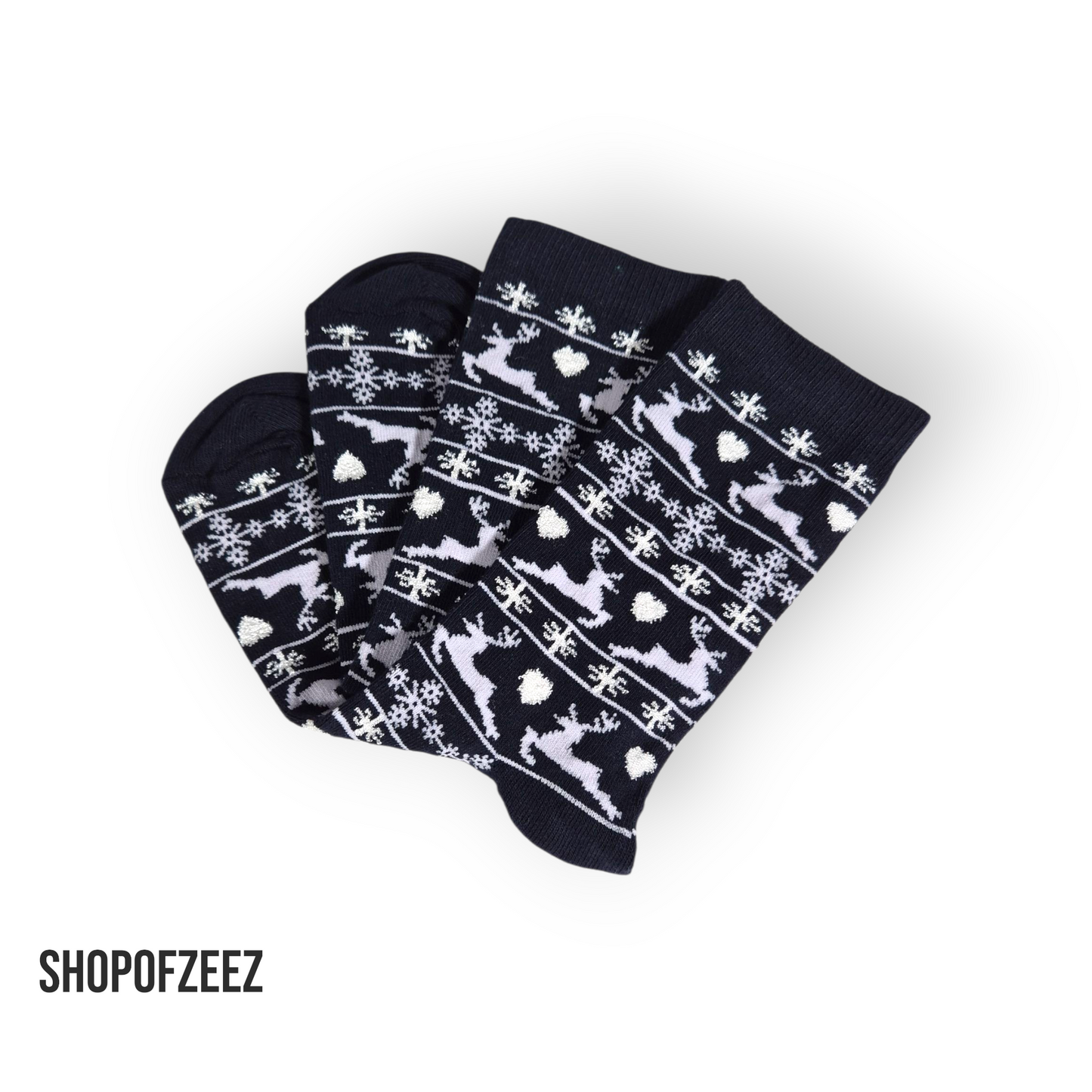 navy Rentier Weihnachtssocken