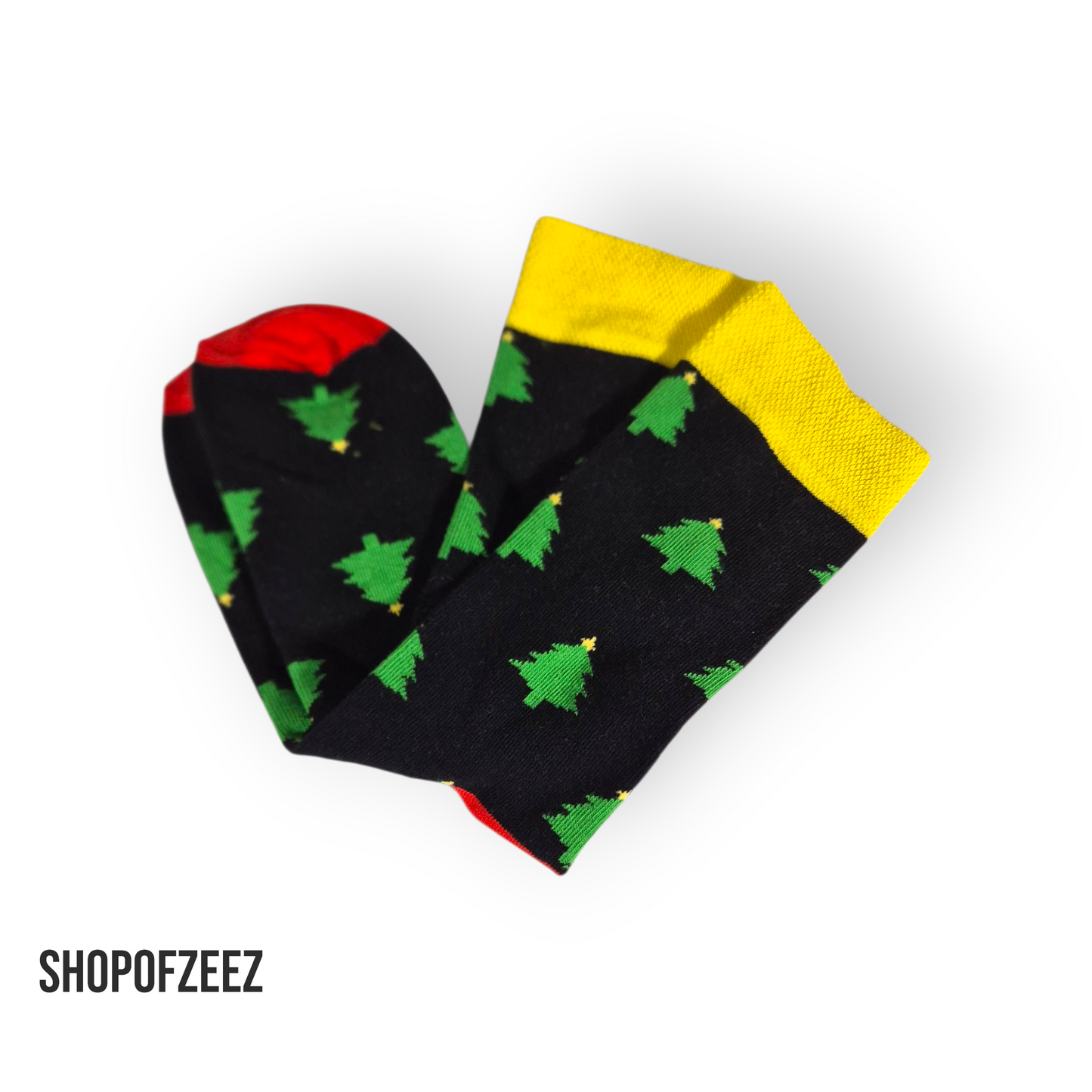 schwarz Tannenbaum Weihnachtssocken