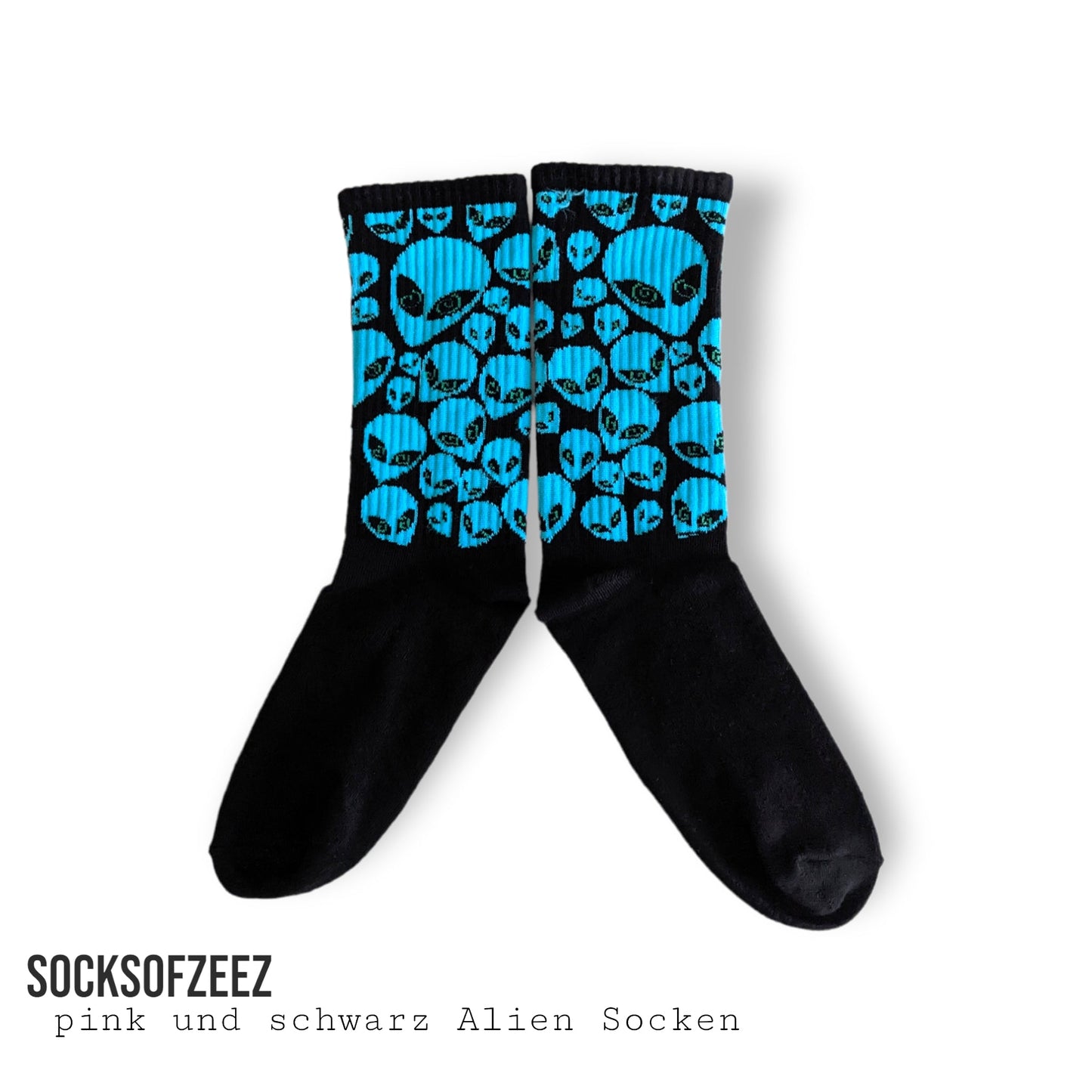 schwarz Alien Socken - Shop of Zeez