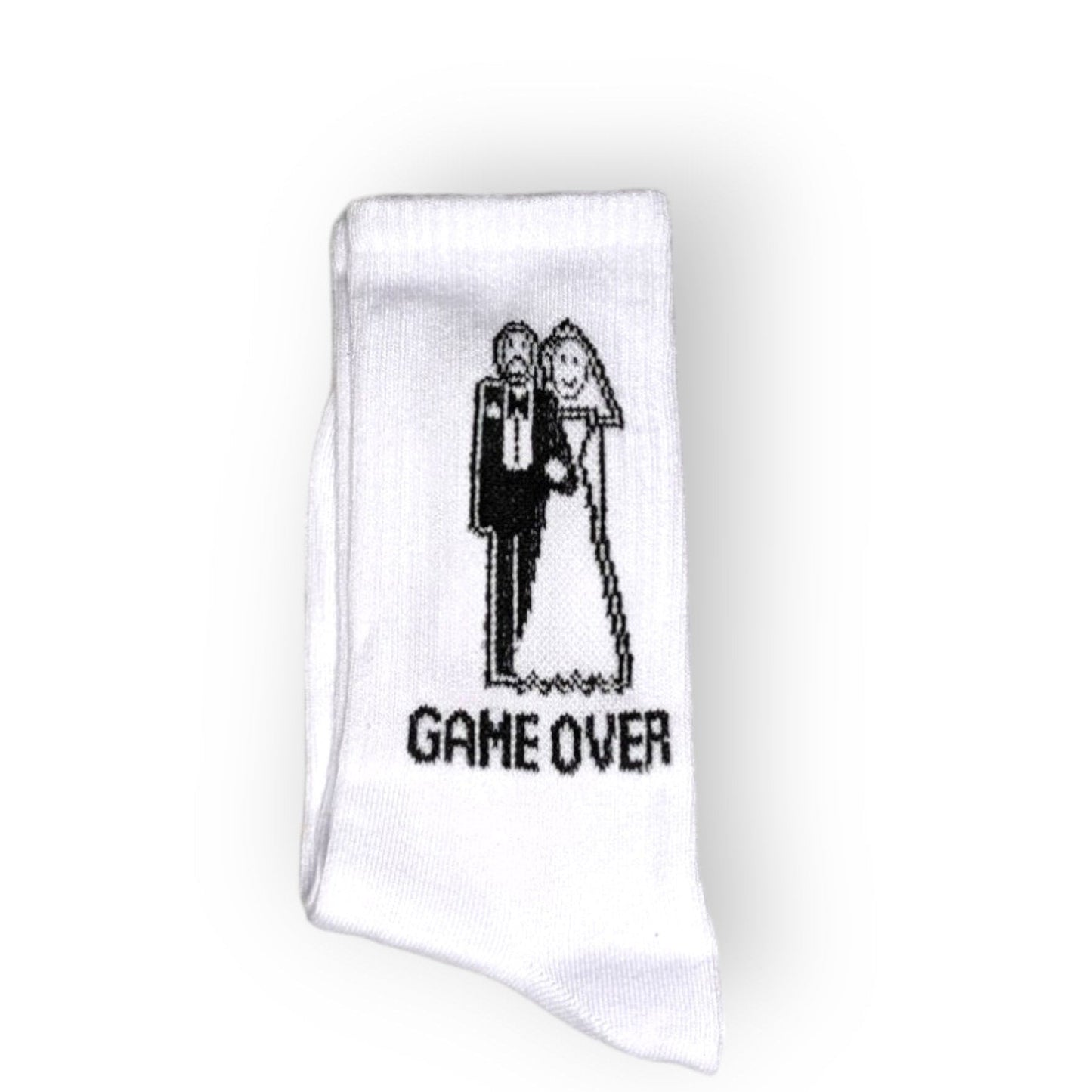 weiß Game Over Socken, Einheitsgröße: 37 - 44 - Shop of Zeez