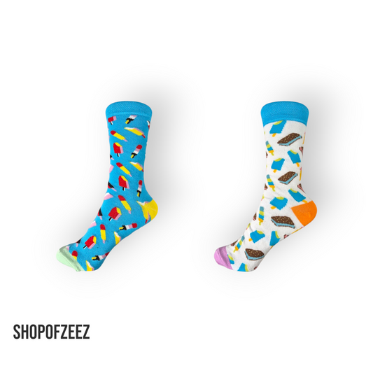 Socken mit Eiscreme-Motiven
