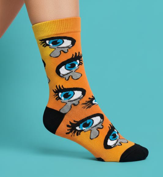 Bunte Socken im Retro-Stil – Augen Muster | Geschenkidee für Modebewusste