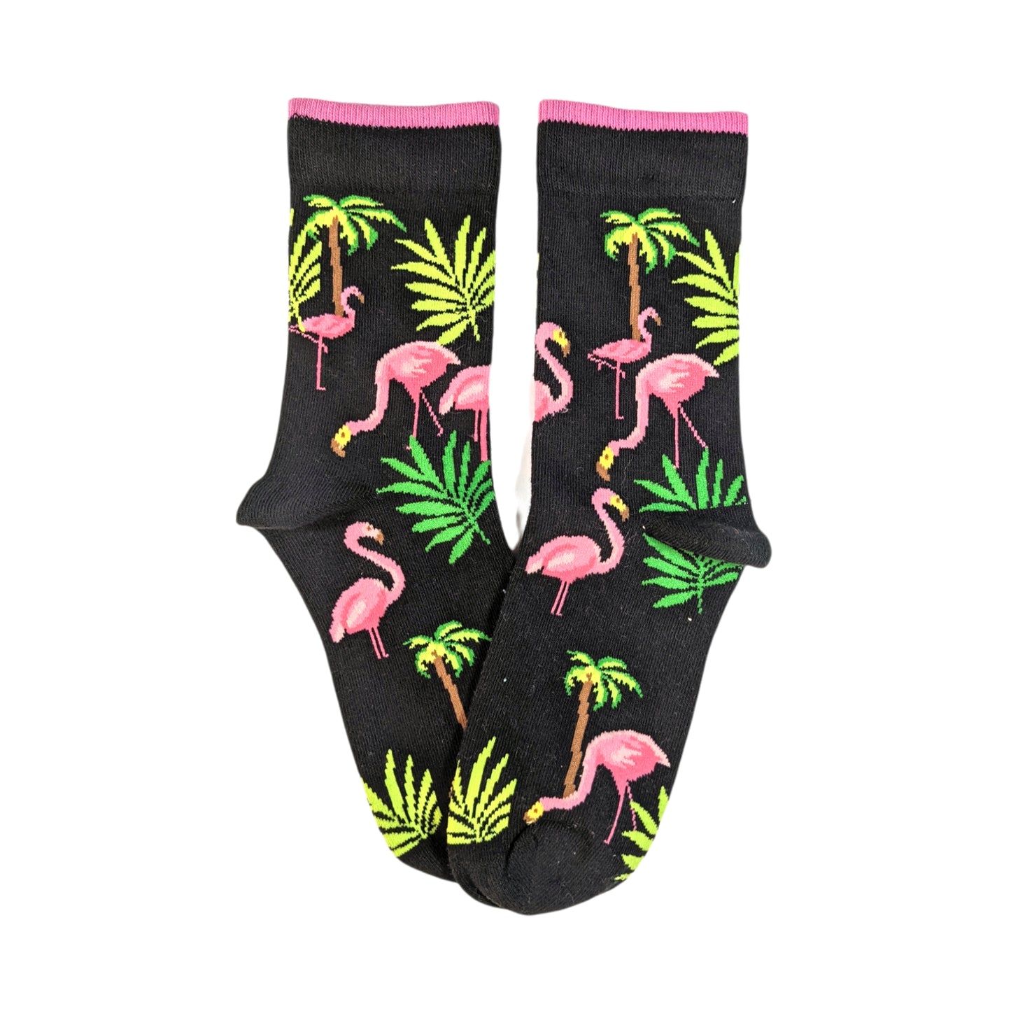 schwarz Flamingo Socken, Einheitsgröße: 36-42