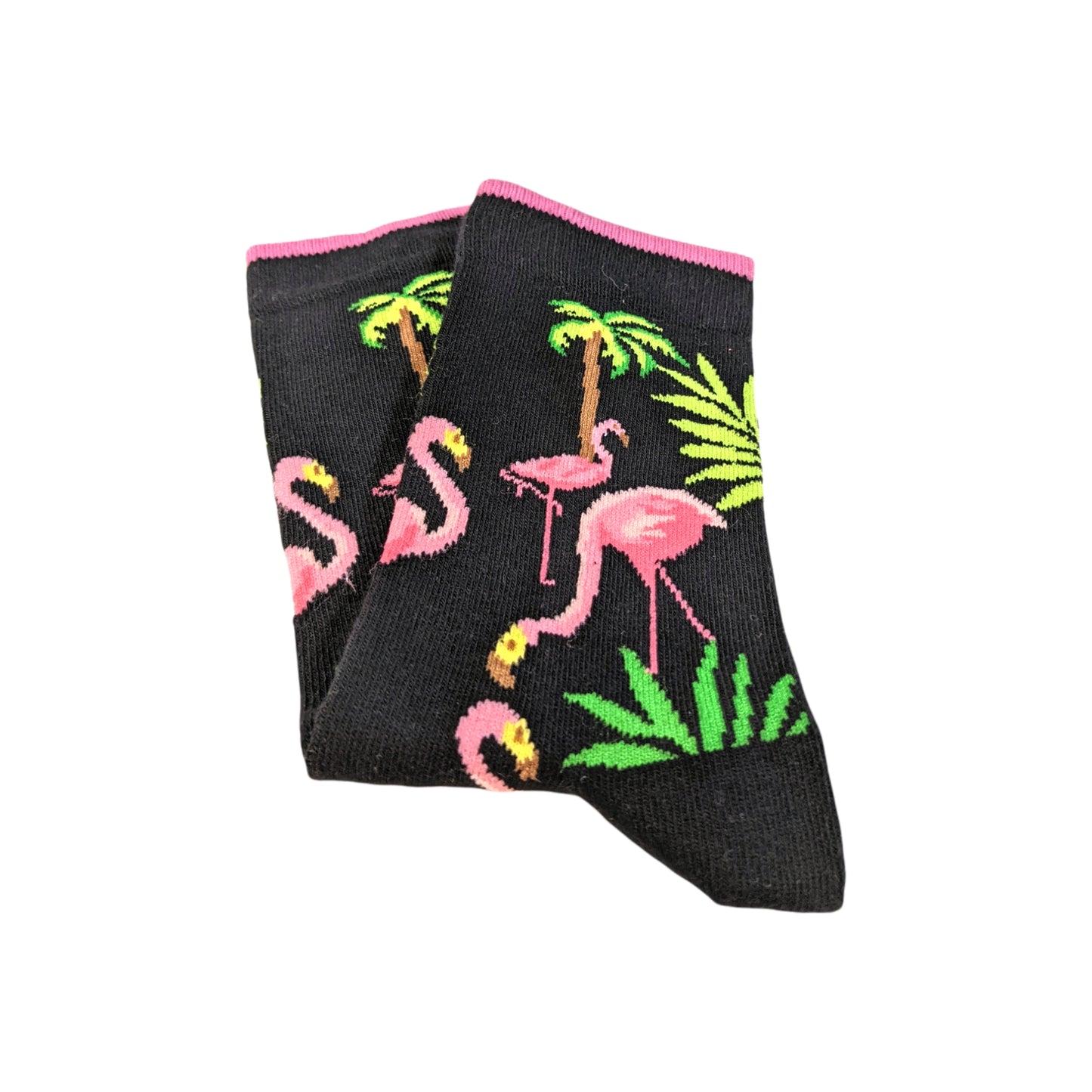 schwarz Flamingo Socken, Einheitsgröße: 36-42