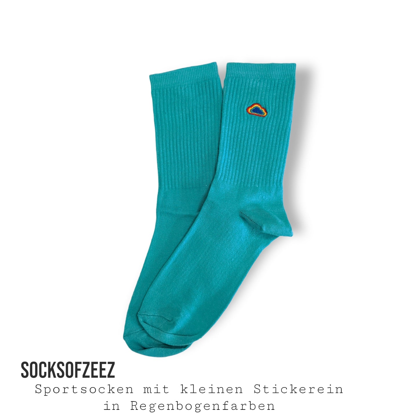 aquamarine gestreifte Regenbogen Socken