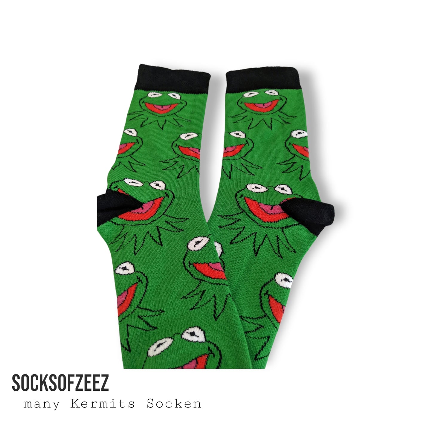 Kermit Lustige Socken - grün schwarz