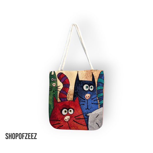 die verdutzten Katzen Schultertasche