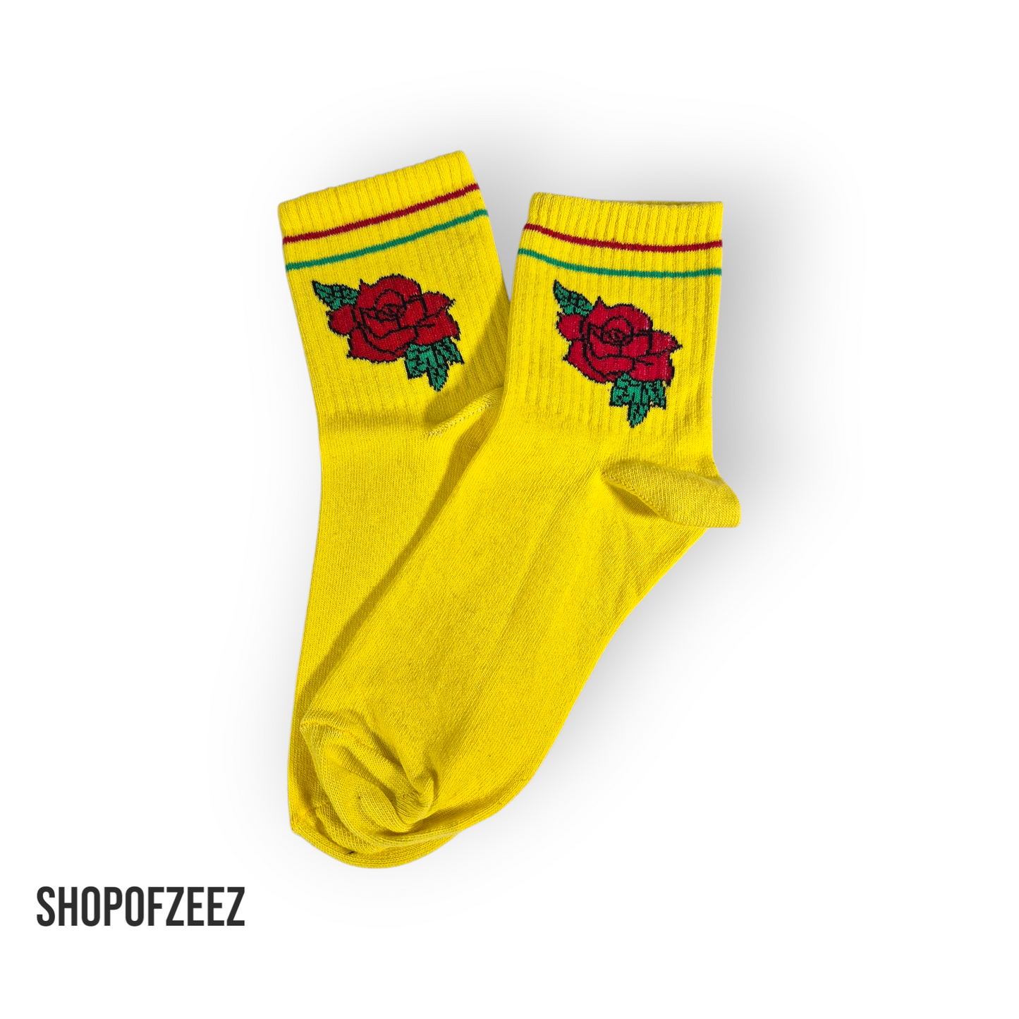 gelb Rose Blumen Socken
