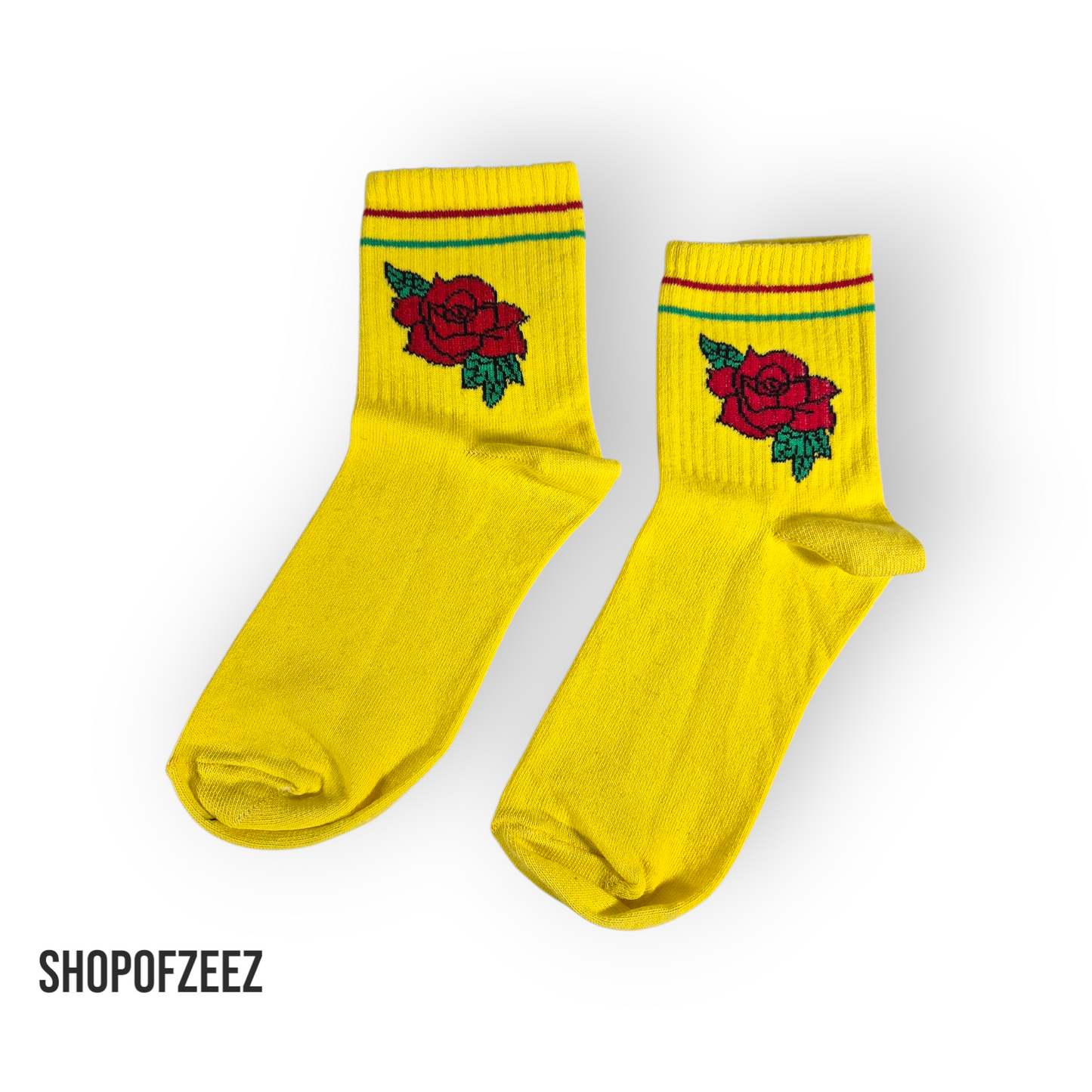 gelb Rose Blumen Socken