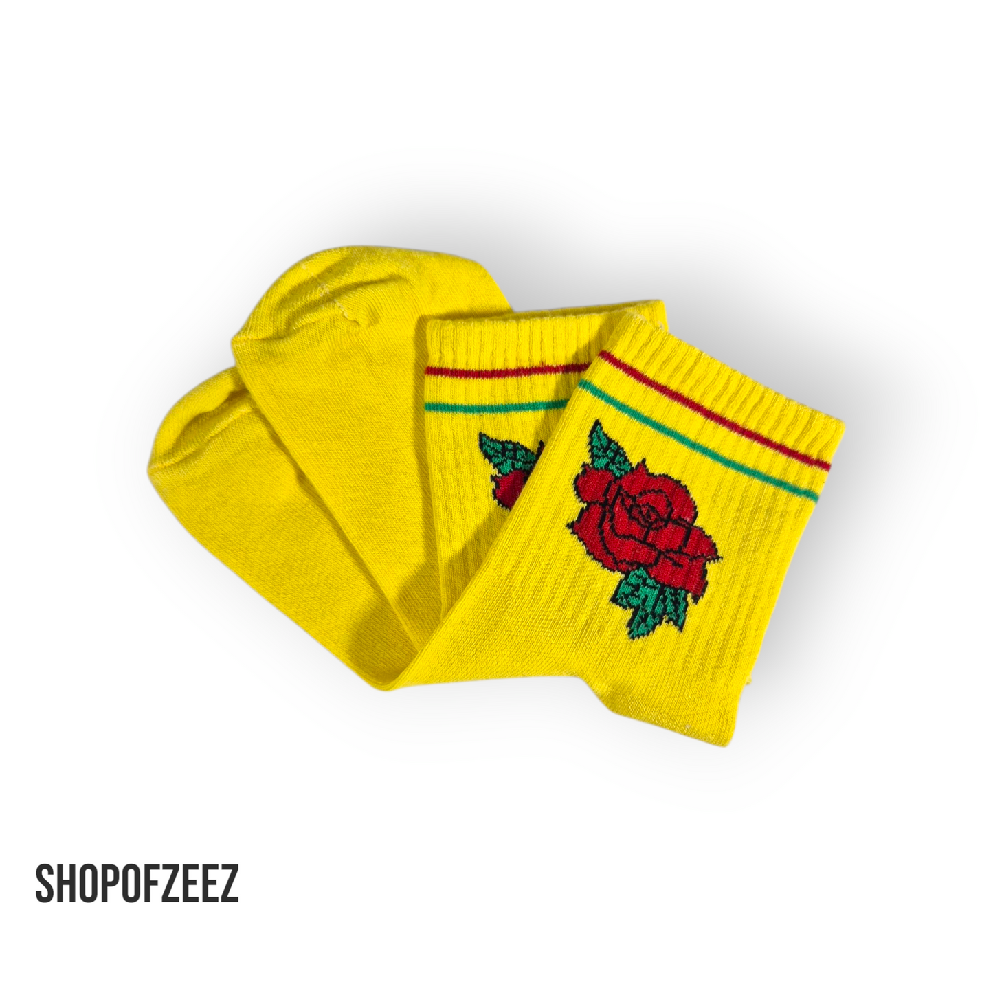 gelb Rose Blumen Socken