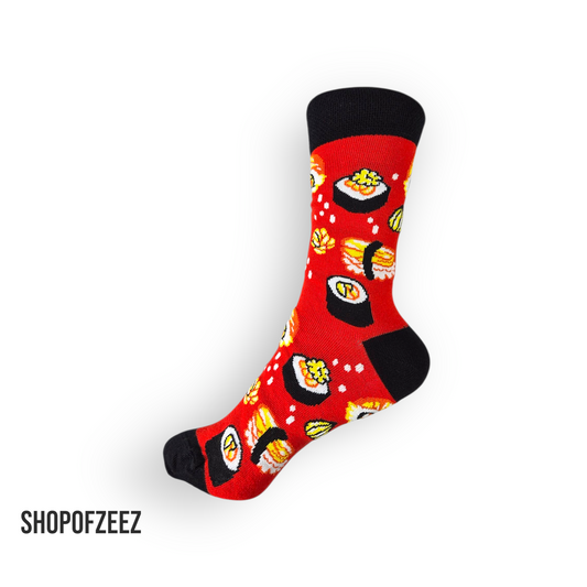 Sushi-Socken – Rot & bunt für Food-Liebhaber 🍣