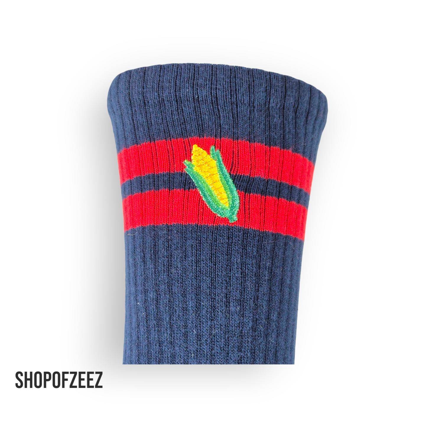 Stickerei mit Mais Tennissocken