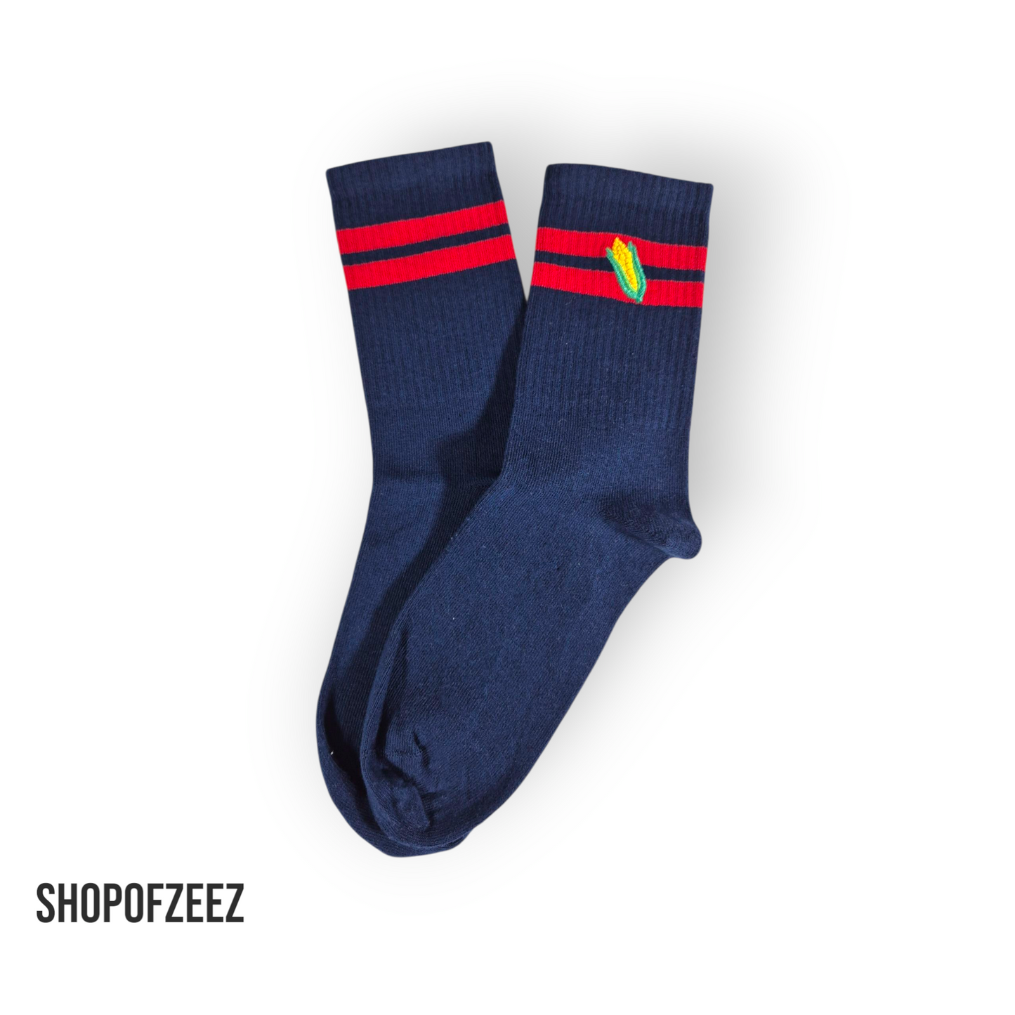 Stickerei mit Mais Tennissocken