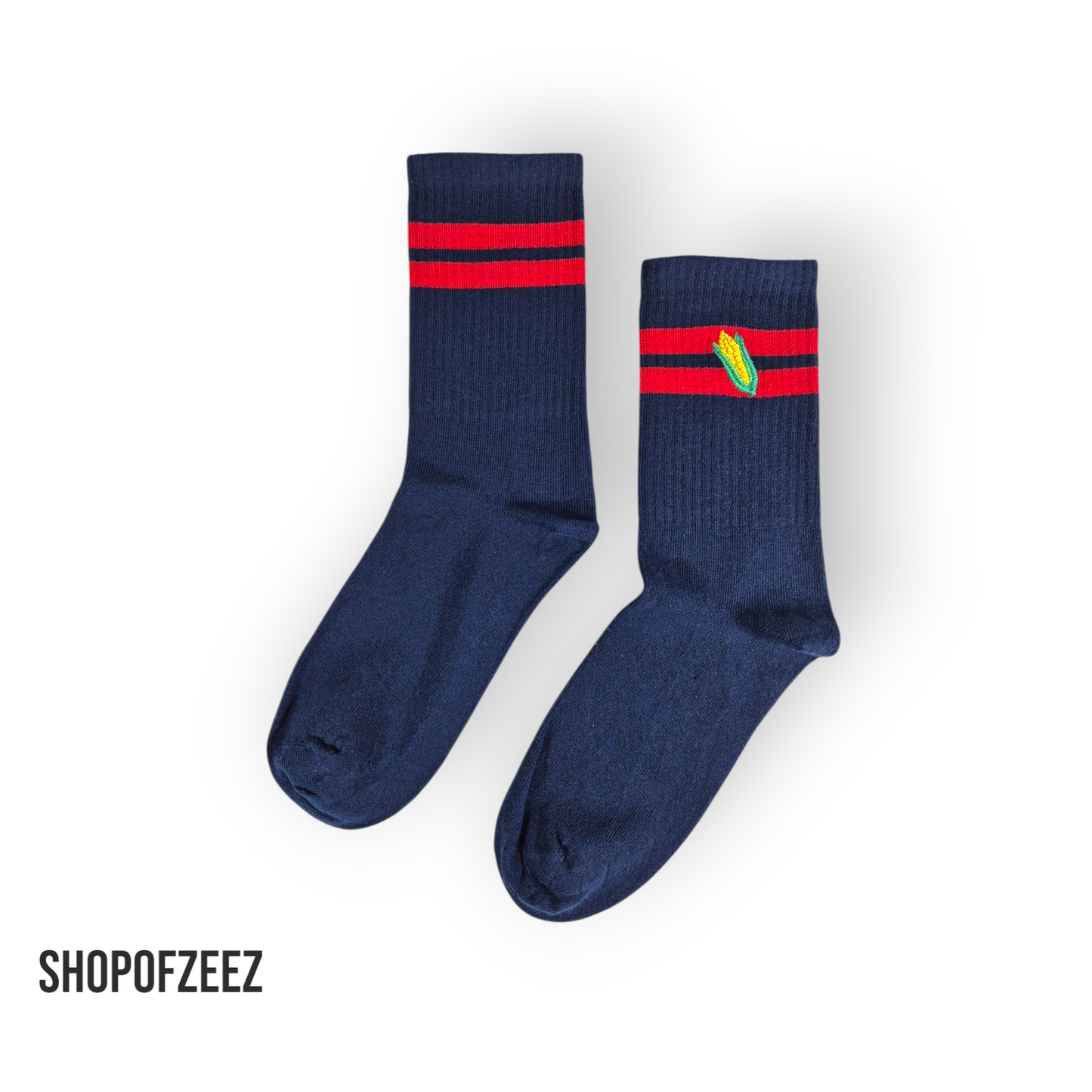 Stickerei mit Mais Tennissocken