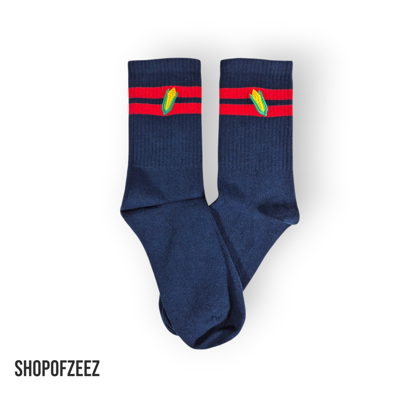 Stickerei mit Mais Tennissocken