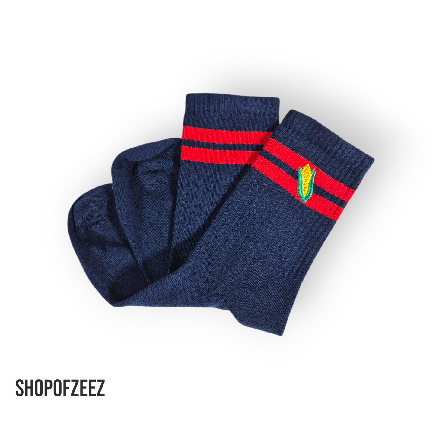 Stickerei mit Mais Tennissocken