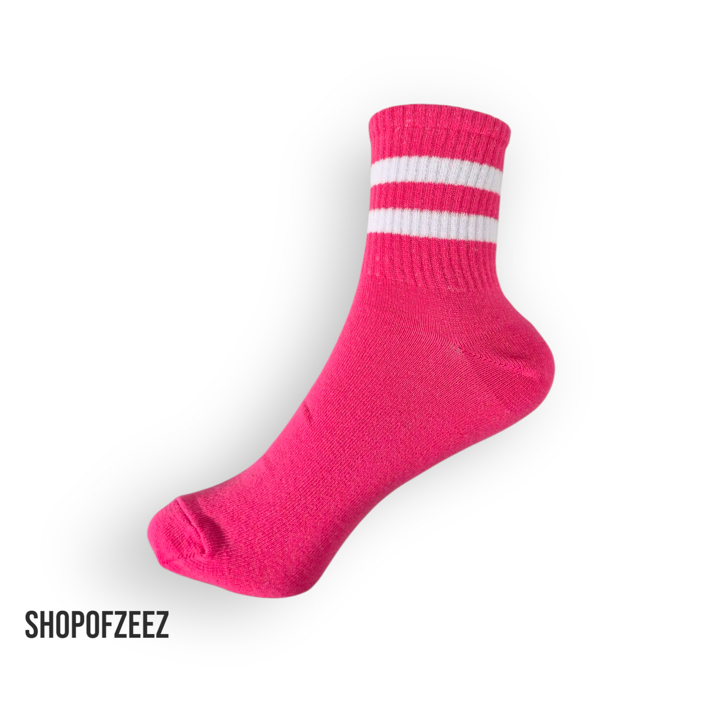pink-weiß gestreifte Sportsocken, Einheitsgröße: 36-42