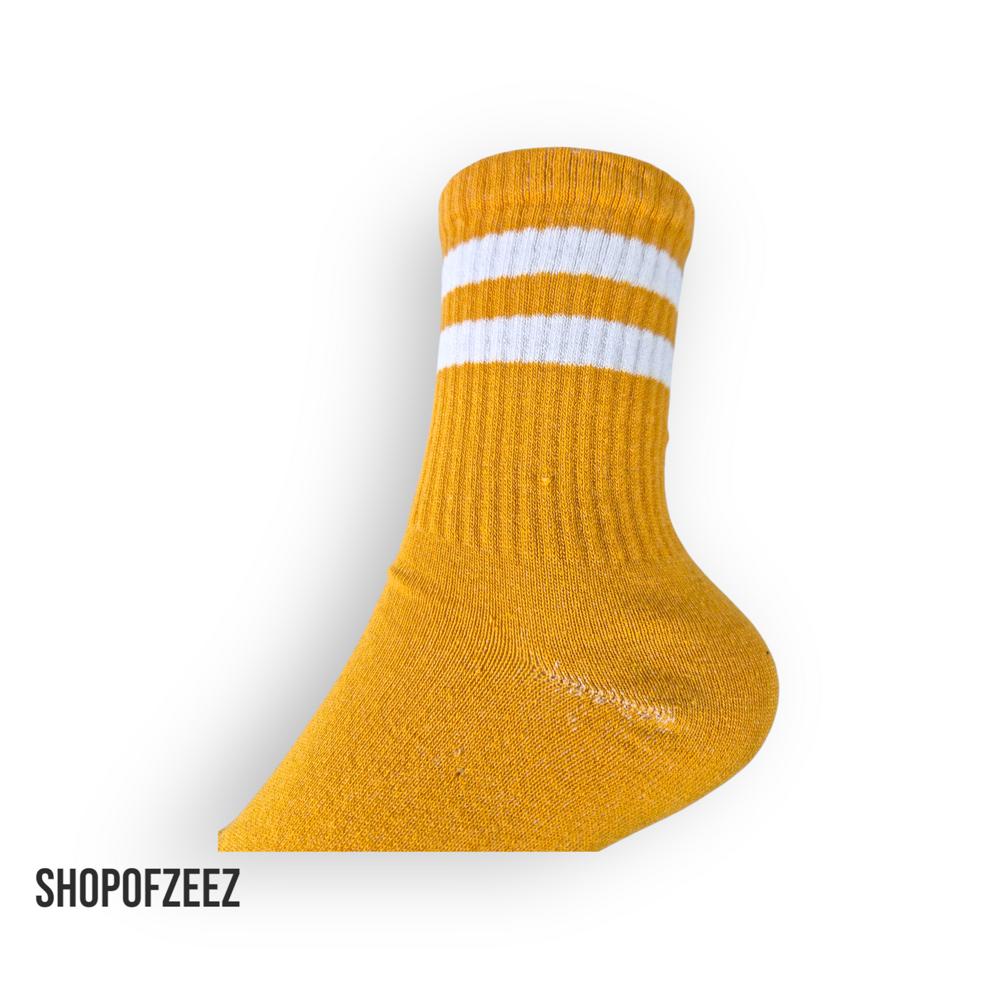 senffarbe-weiß gestreifte Sportsocken, Einheitsgröße: 36-42
