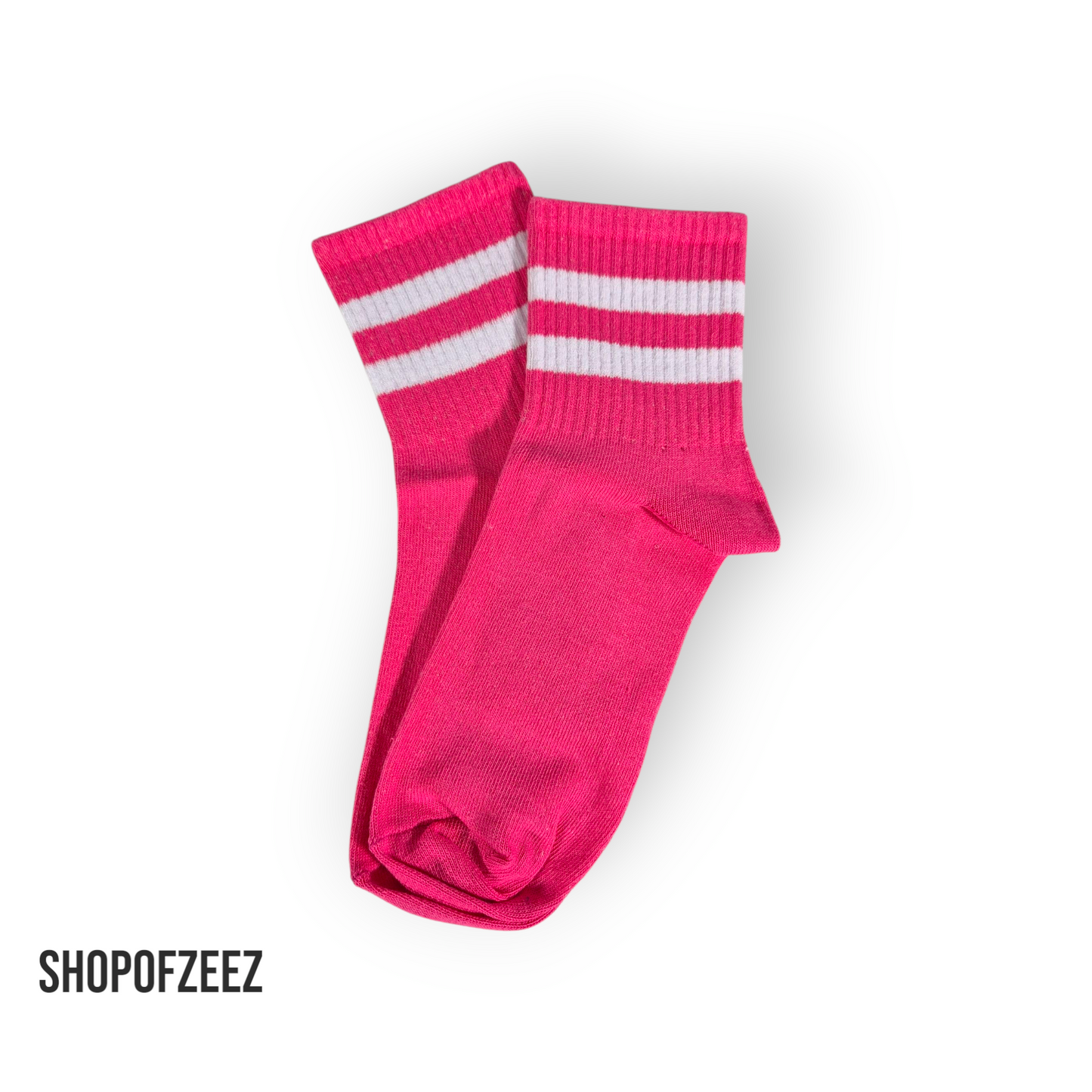 pink-weiß gestreifte Sportsocken, Einheitsgröße: 36-42