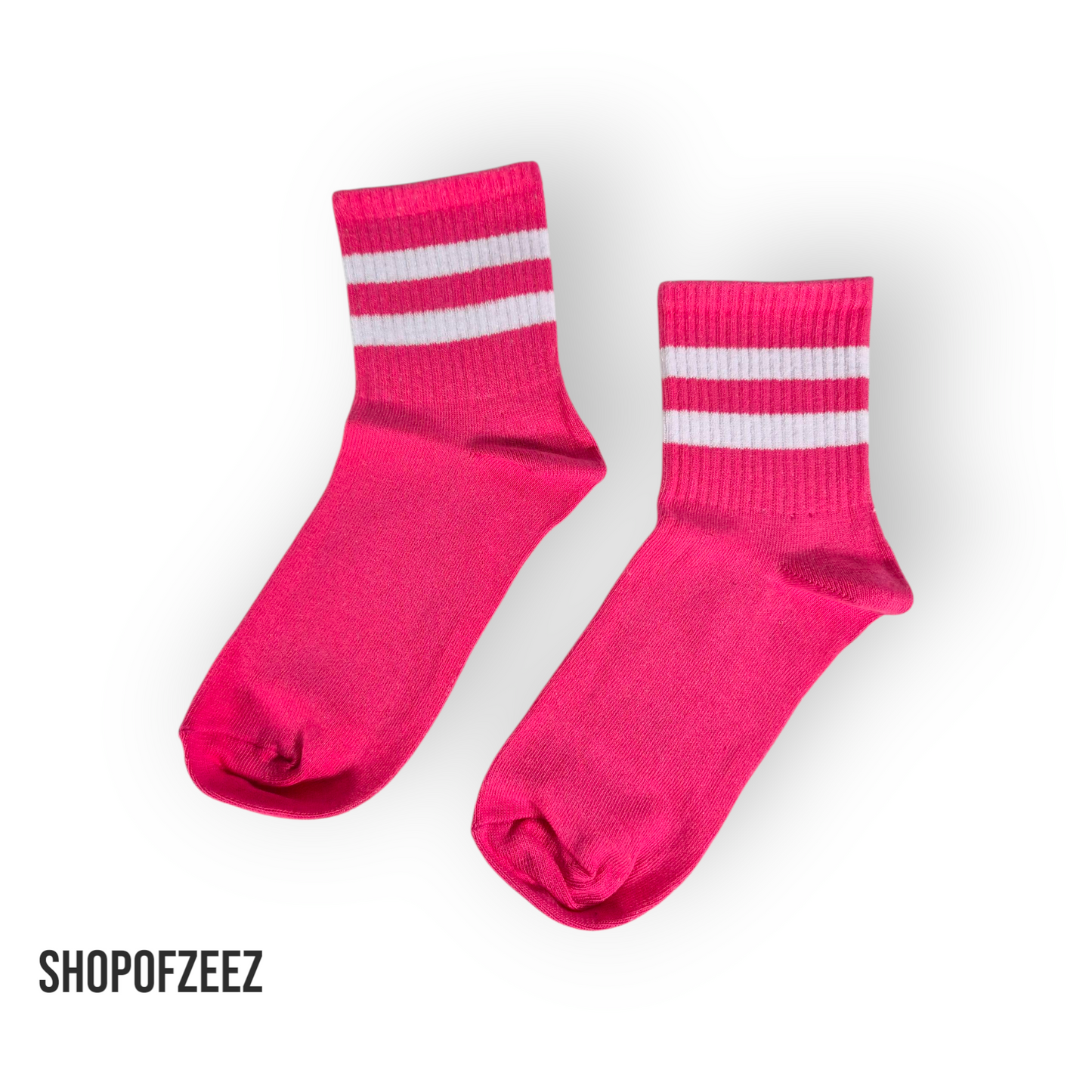 pink-weiß gestreifte Sportsocken, Einheitsgröße: 36-42