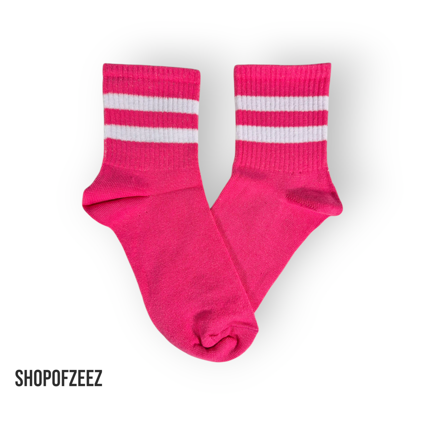 pink-weiß gestreifte Sportsocken, Einheitsgröße: 36-42