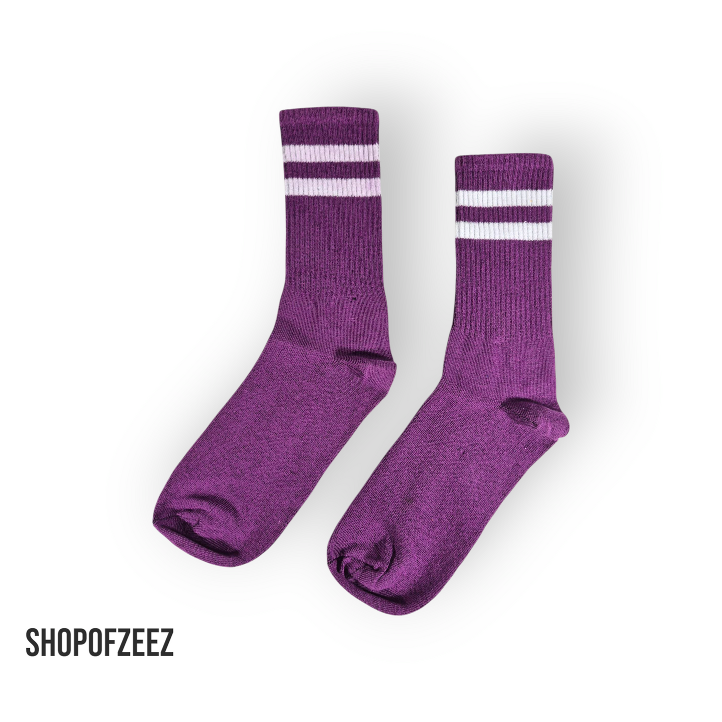 lila-weiß gestreifte Sportsocken, Einheitsgröße: 37-44