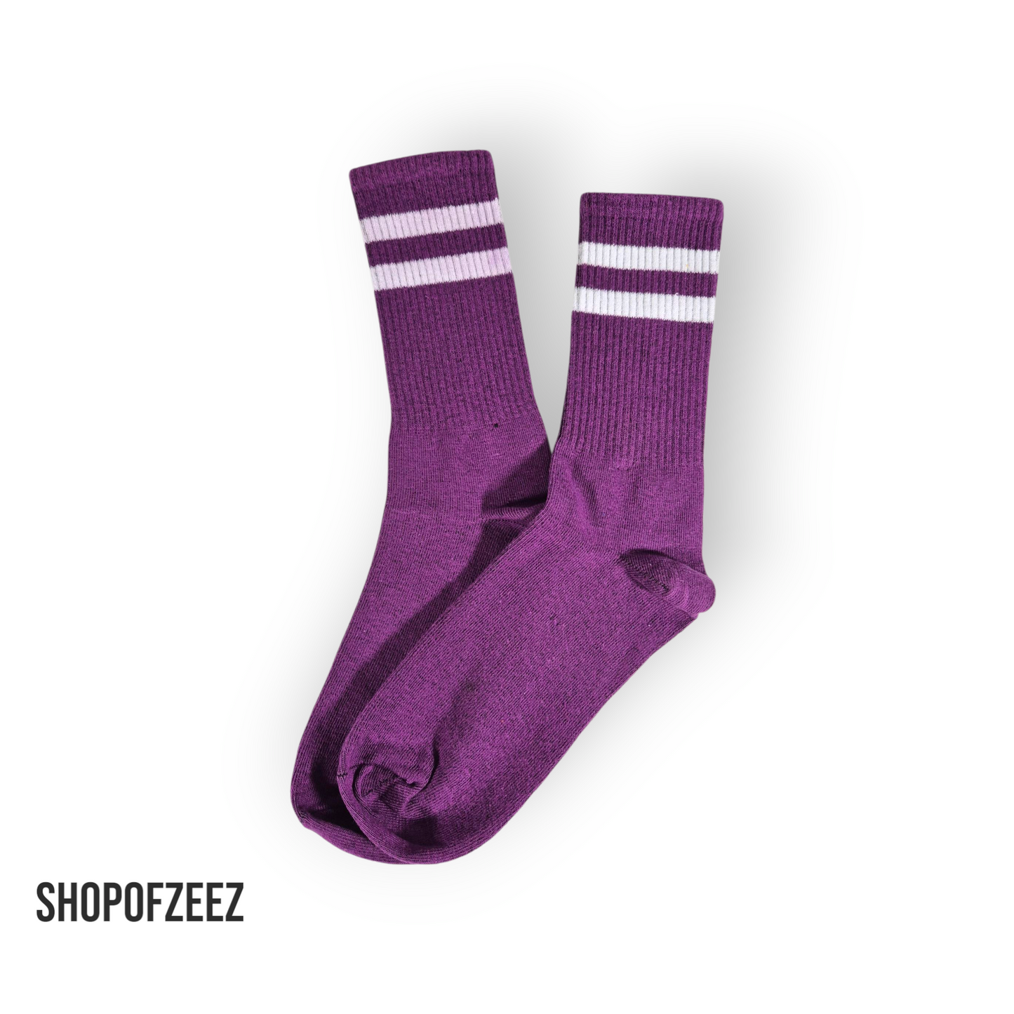 lila-weiß gestreifte Sportsocken, Einheitsgröße: 37-44
