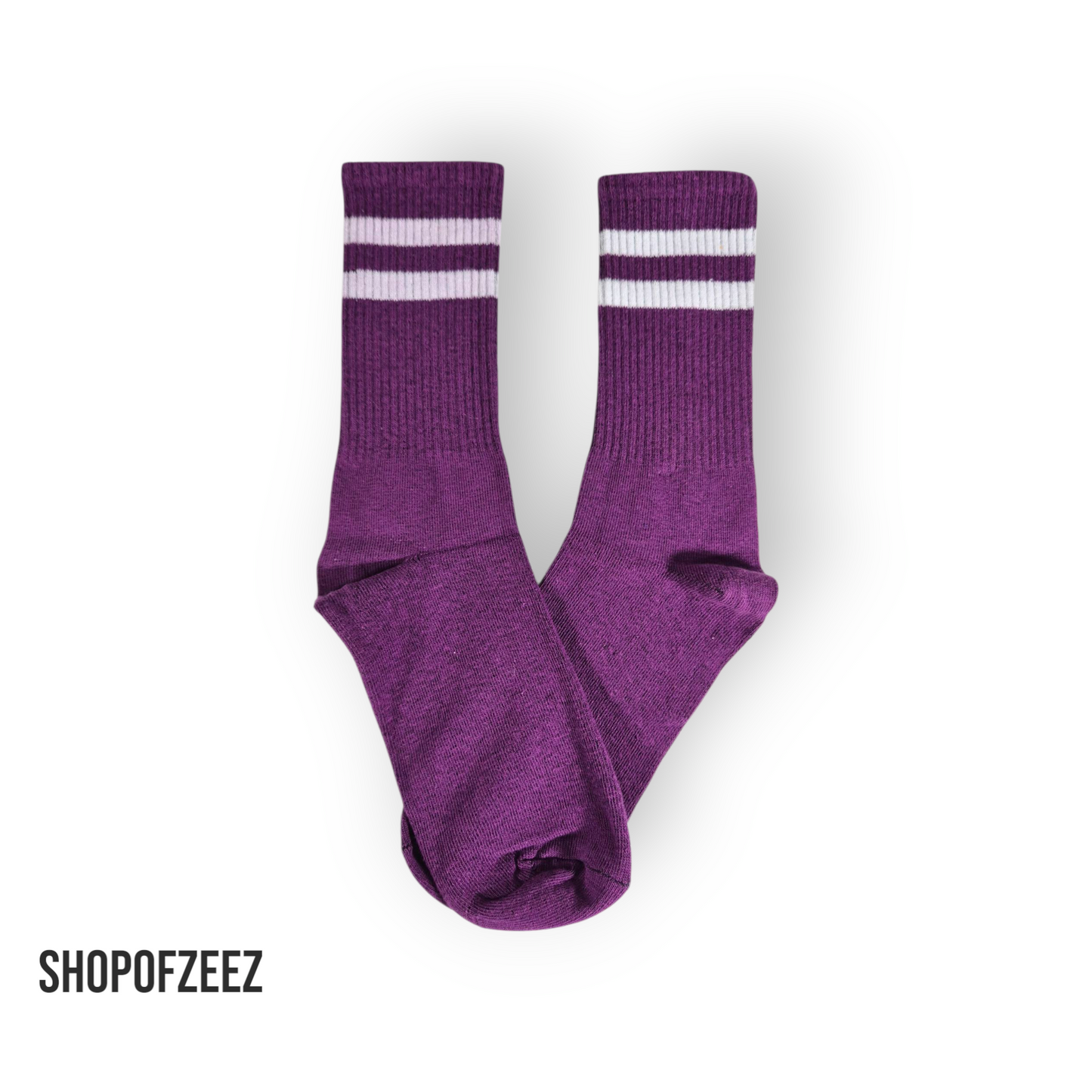 lila-weiß gestreifte Sportsocken, Einheitsgröße: 37-44