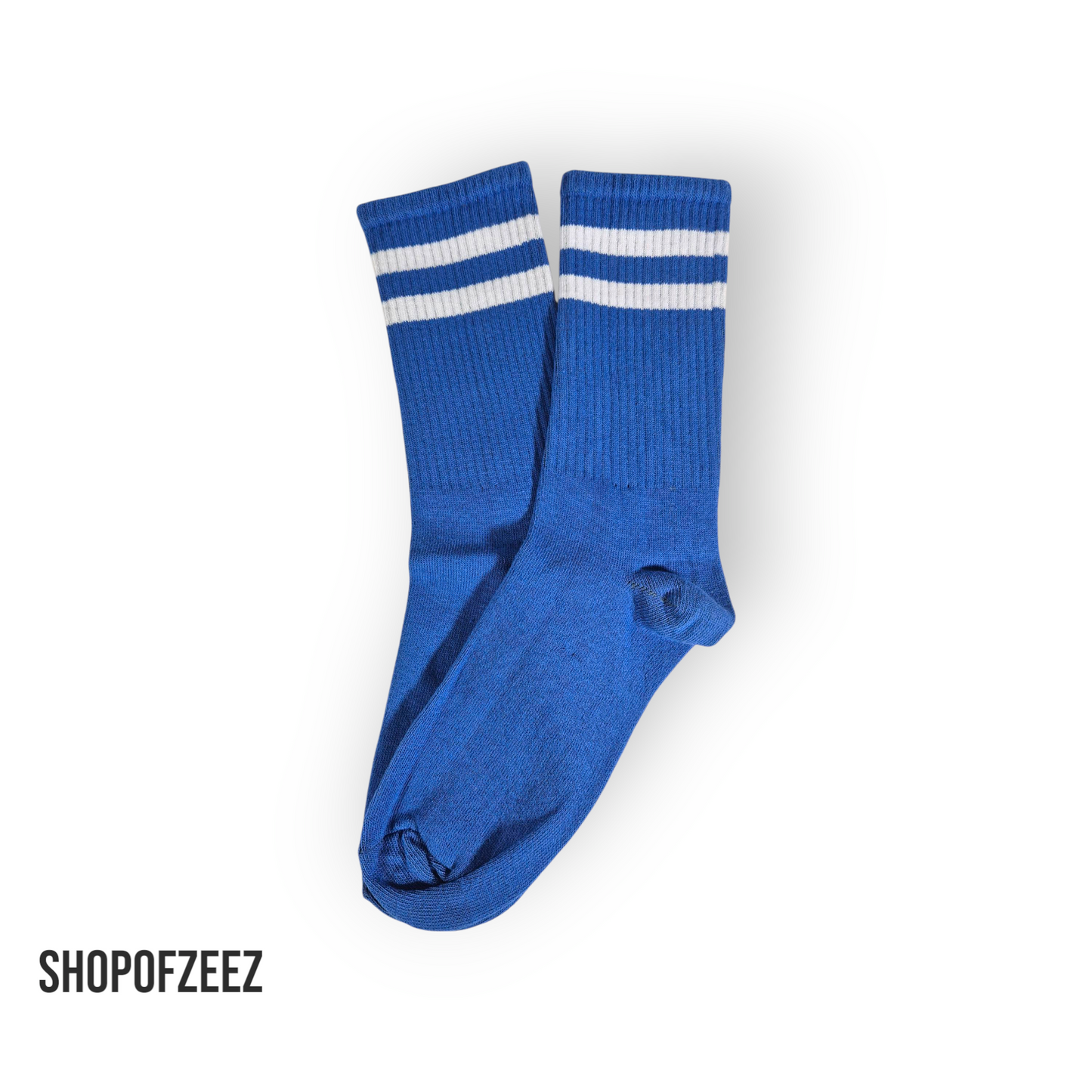blau-weiß gestreifte Sportsocken, Einheitsgröße: 36-42