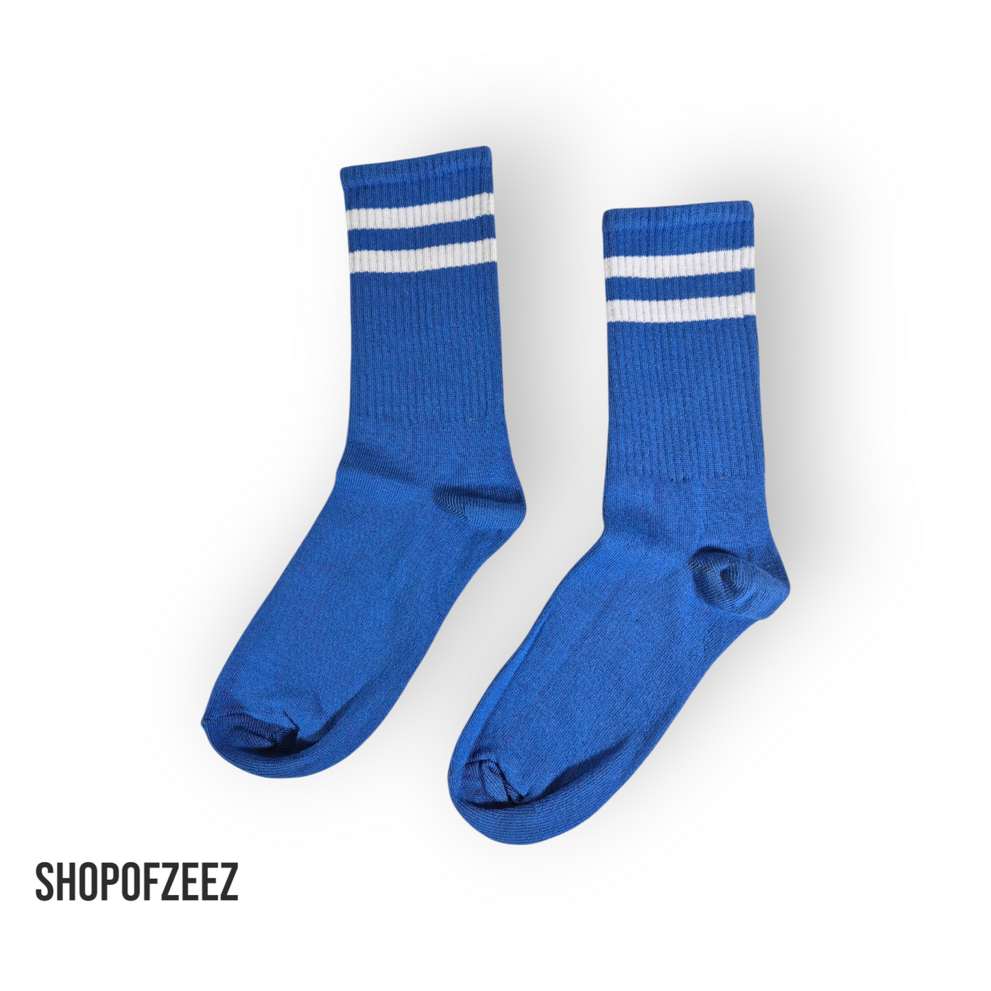 blau-weiß gestreifte Sportsocken, Einheitsgröße: 36-42