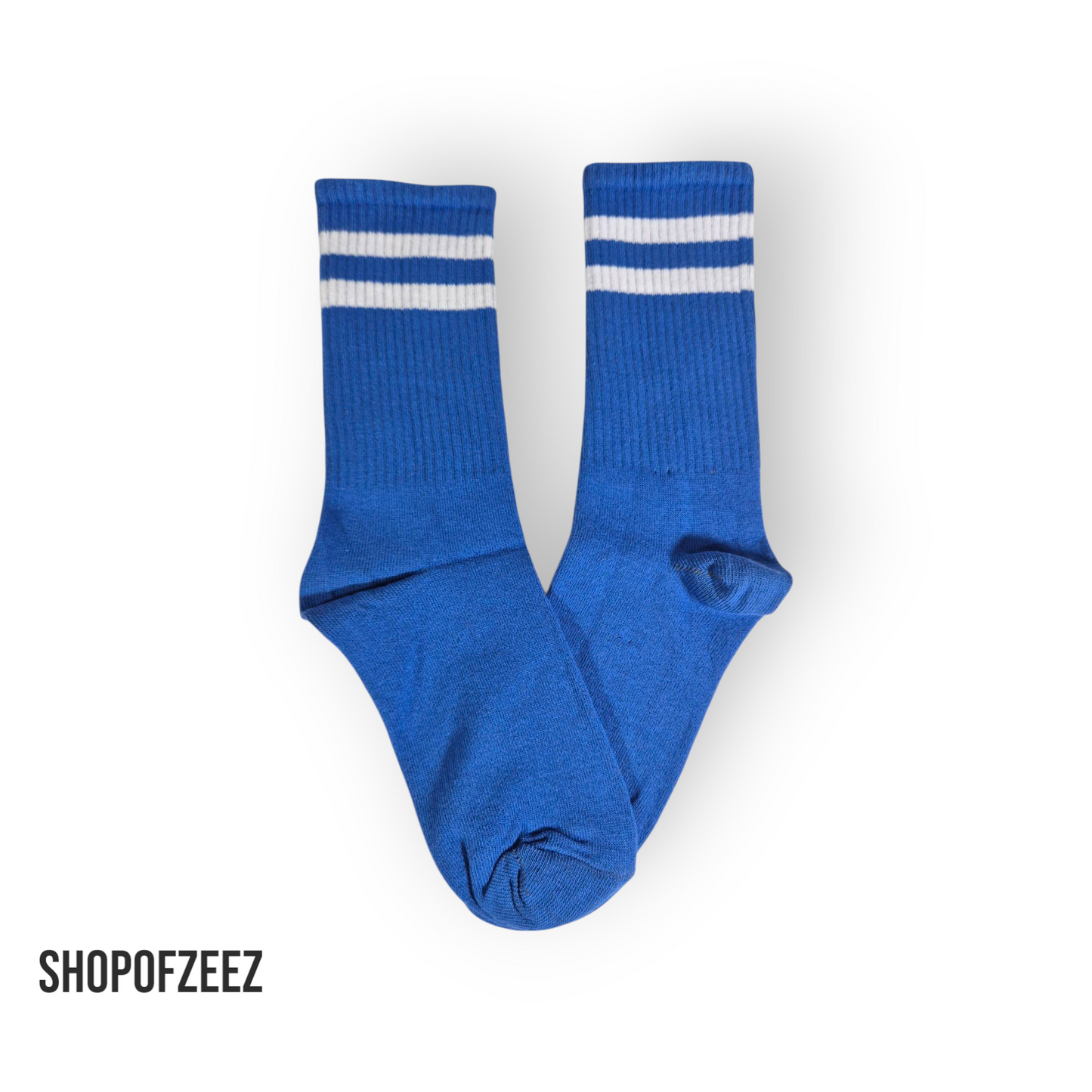 blau-weiß gestreifte Sportsocken, Einheitsgröße: 36-42