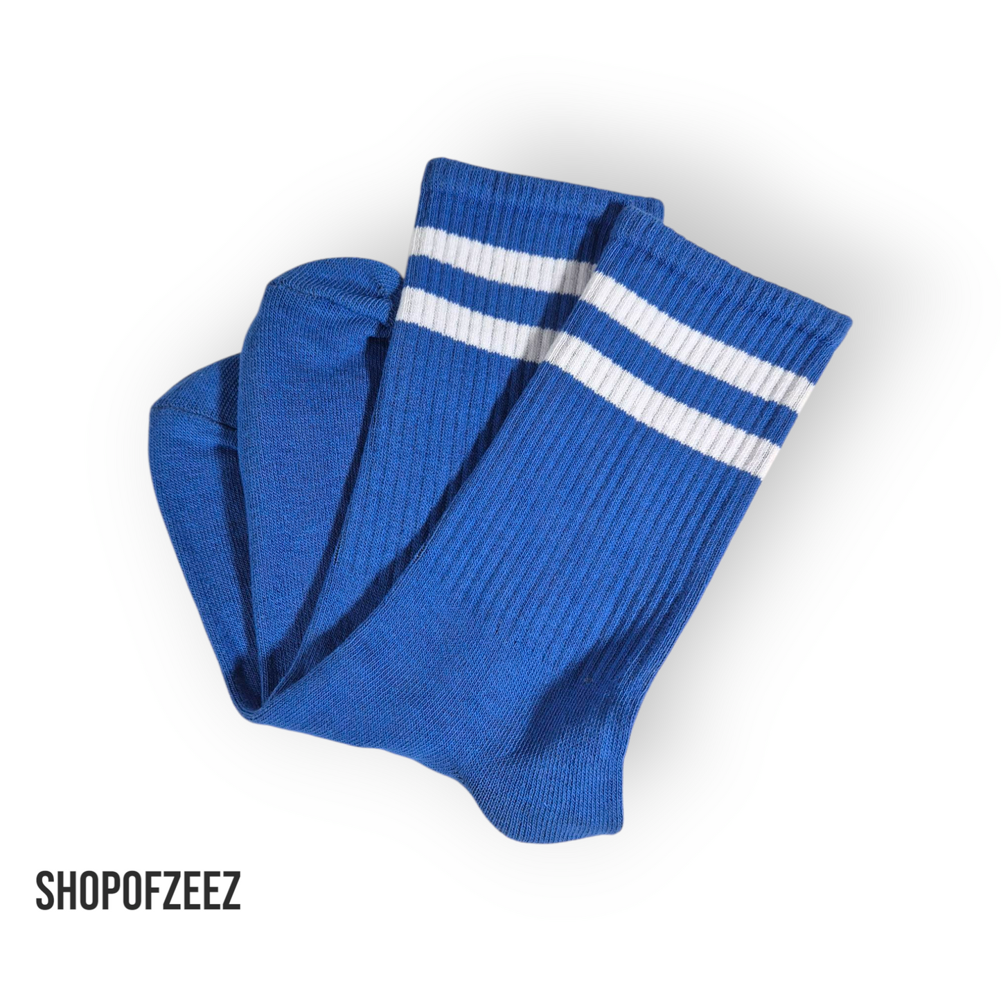 blau-weiß gestreifte Sportsocken, Einheitsgröße: 36-42