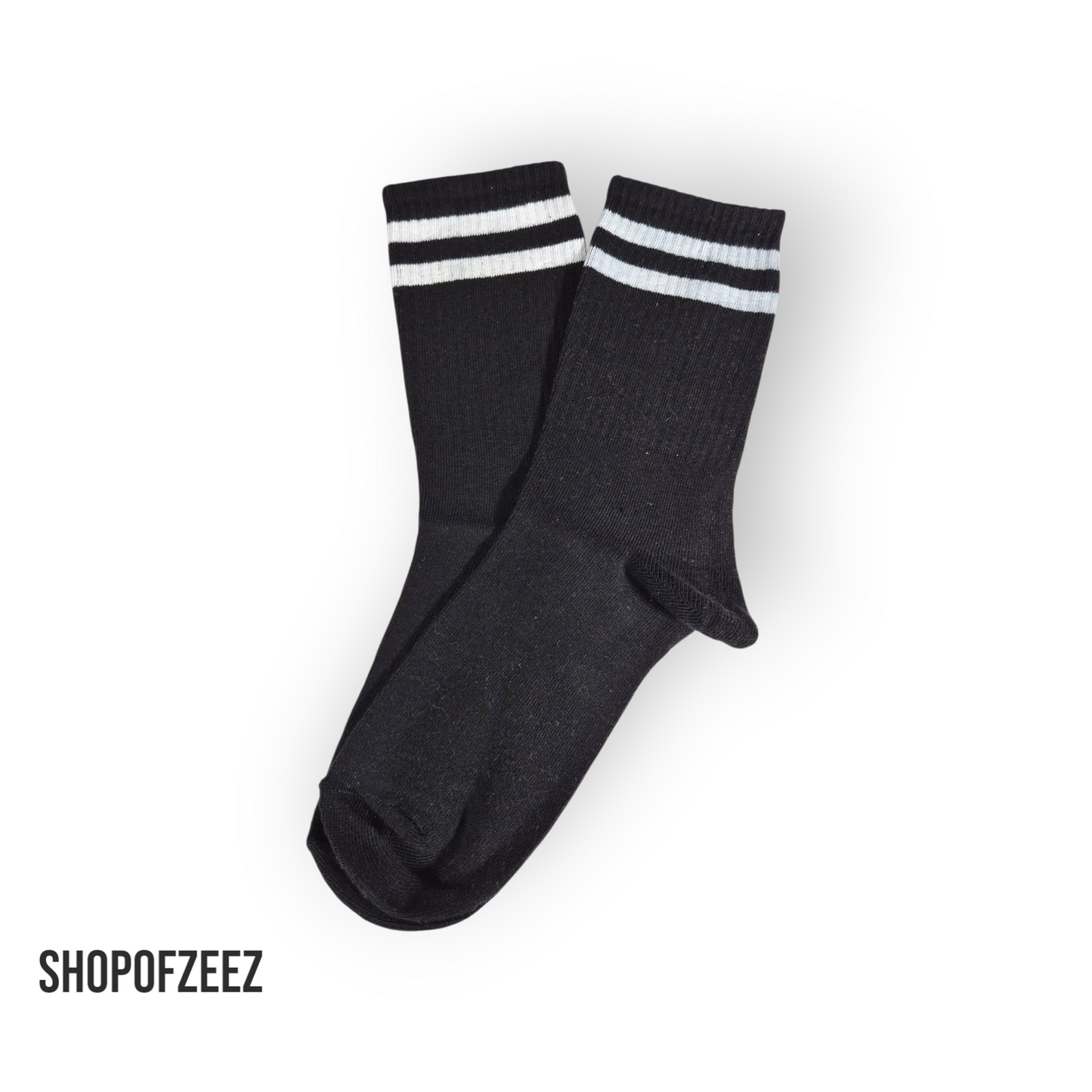 schwarz-weiß gestreifte Sportsocken, Einheitsgröße: 36-42