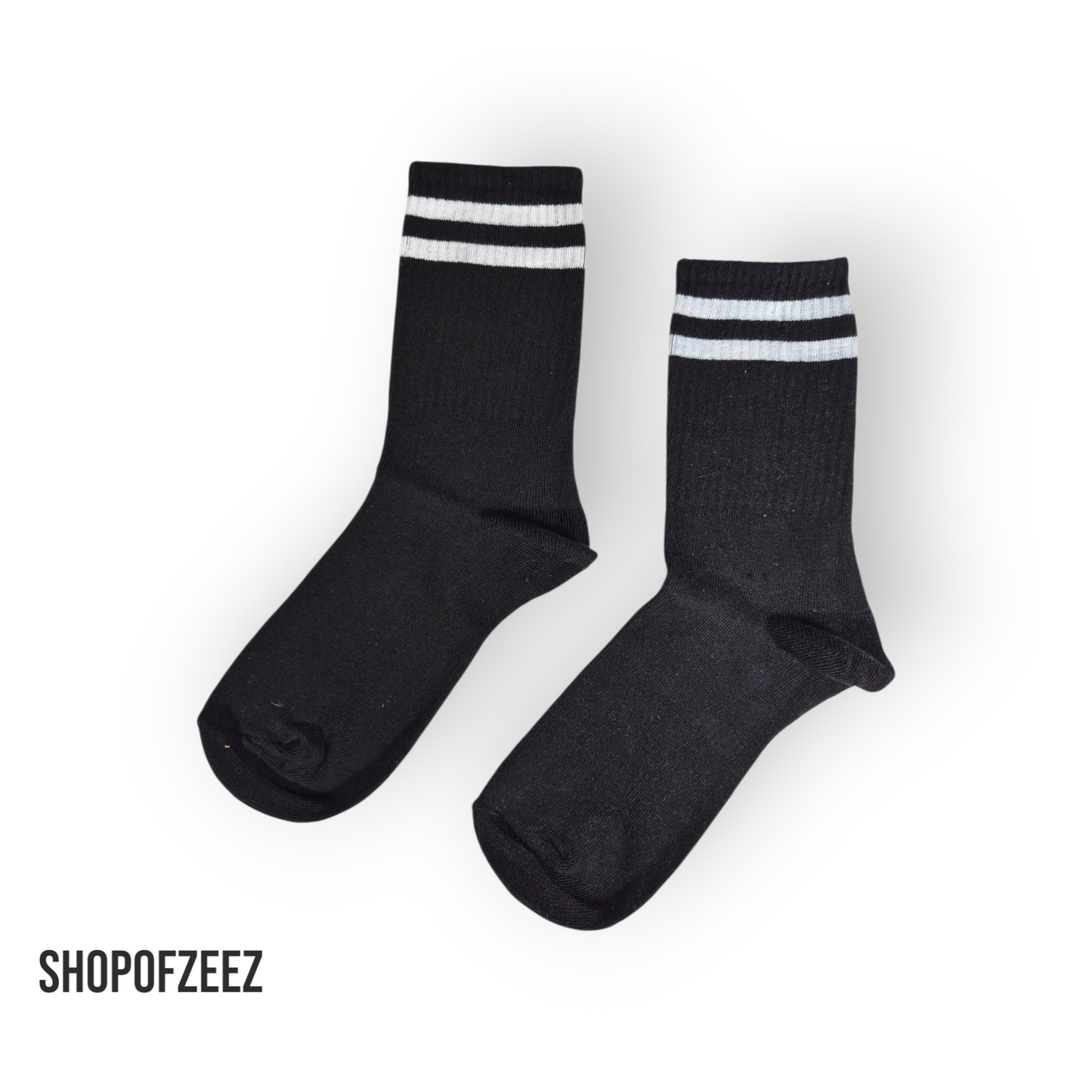 schwarz-weiß gestreifte Sportsocken, Einheitsgröße: 36-42
