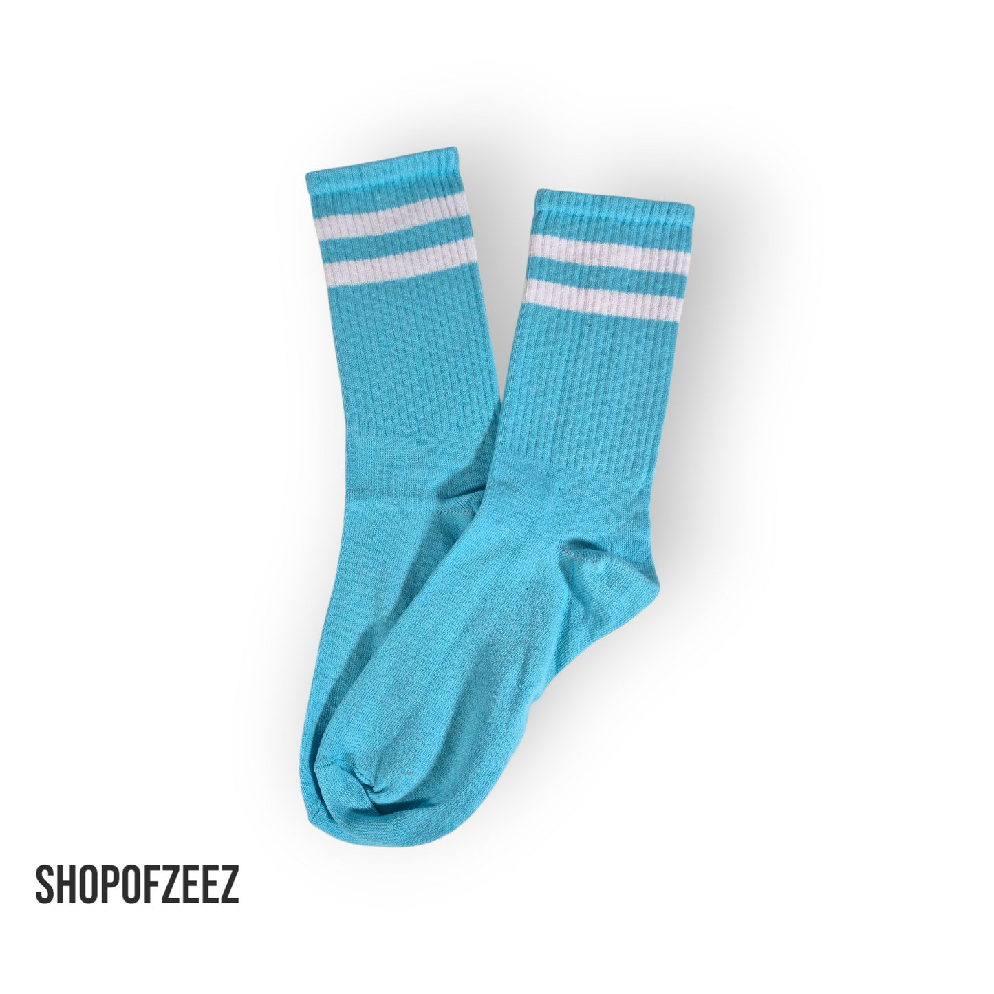 Hellblaue Retro-Sportsocken, Einheitsgröße: 37-44