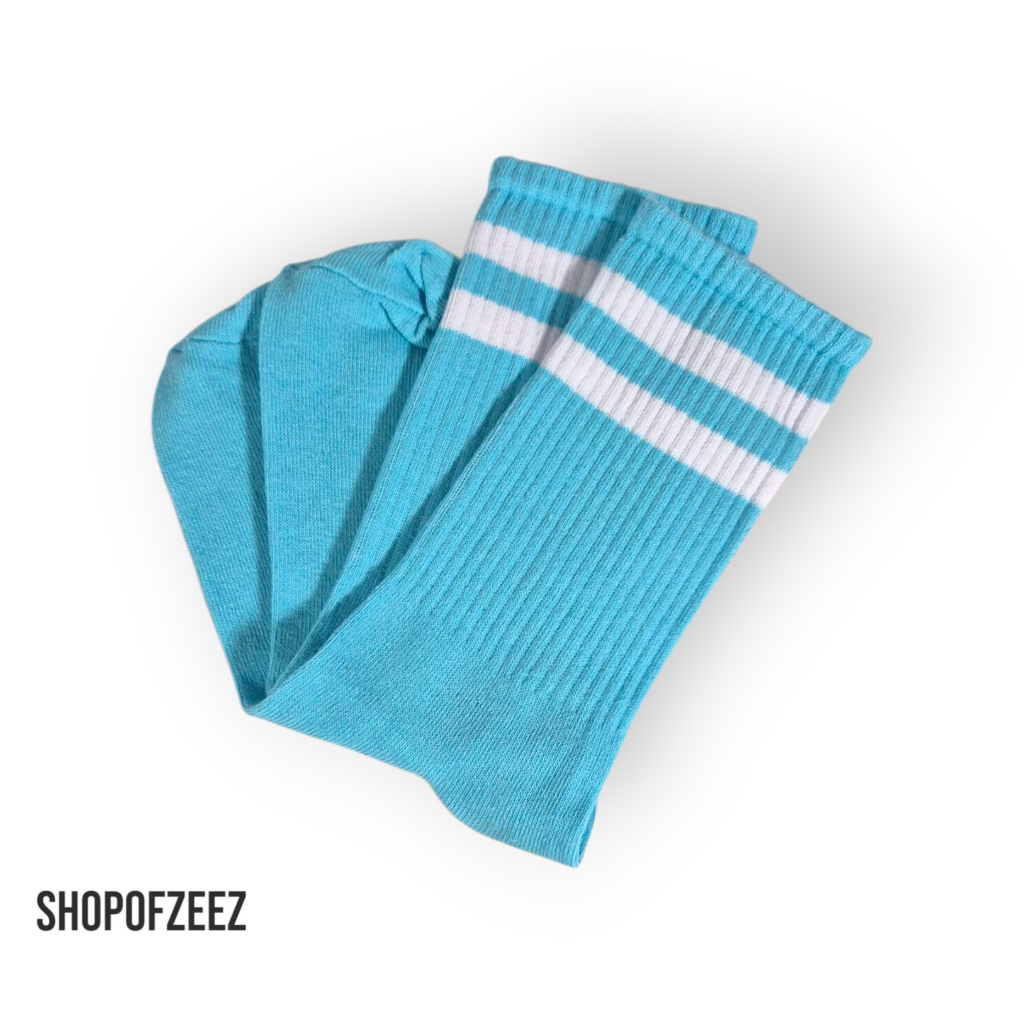 Hellblaue Retro-Sportsocken, Einheitsgröße: 37-44