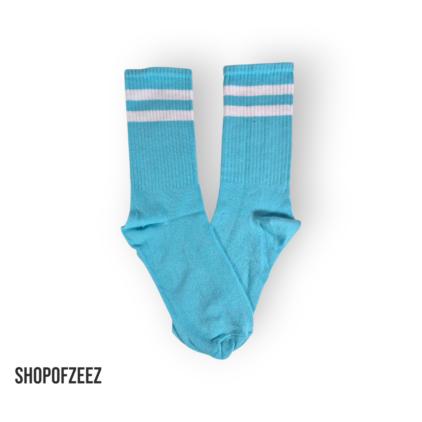 Hellblaue Retro-Sportsocken, Einheitsgröße: 37-44
